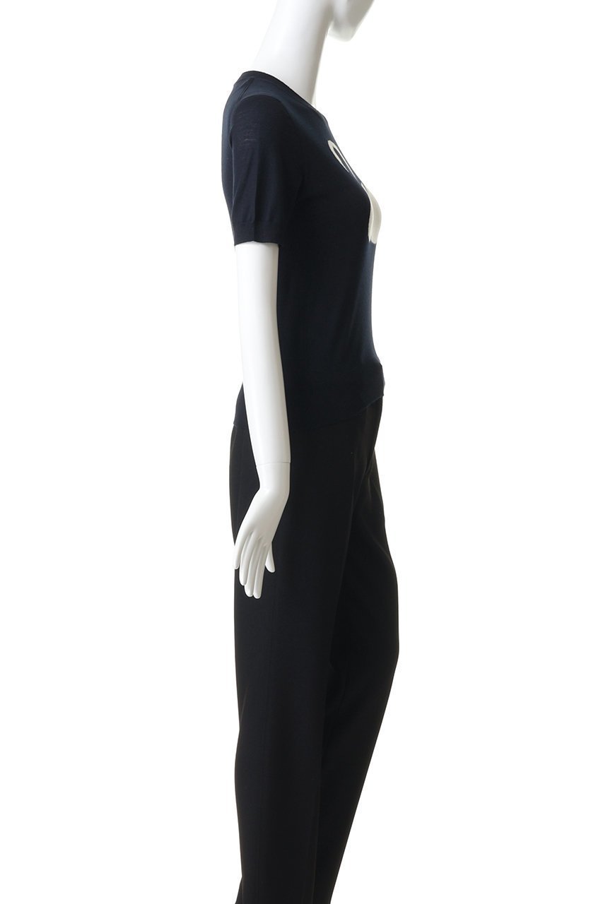 【ヌメロ ヴェントゥーノ/N°21】のスワン ショートスリーブニット 人気、トレンドファッション・服の通販 founy(ファニー) 　ファッション　Fashion　レディースファッション　Fashion for Women　トップス・カットソー　Cut & Sew Tops　ニット　Knit Tops & Sweaters　カジュアルプルオーバー・ニットトップス　Pullovers & Knit Tops / Casual Pullovers　カットオフ　Cut-Off Design　カーゴパンツ　Cargo Pants, Utility Pants　グラフィック　Graphic, Graphic Design　コンパクト　Compact, Small Size　デニム　Denim, Jeans Material　フロント　Front, Front Design　ボトム　Bottoms, Lower Wear　モチーフ　Motif, Design Theme　ワイド　Wide, Wide Fit　夏　Summer　新作・新入荷　New Arrivals / New In　other-3|ID: prp329100004942697 ipo3291000000037097071