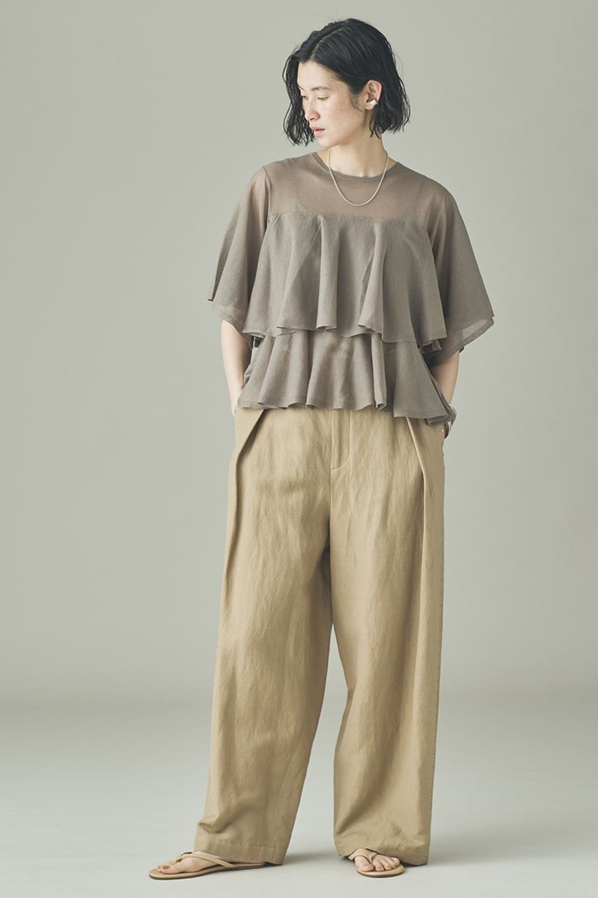 【カレンソロジー/Curensology】のフレアー2WAYニットプルオーバー 人気、トレンドファッション・服の通販 founy(ファニー) 　ファッション　Fashion　レディースファッション　Fashion for Women　トップス・カットソー　Cut & Sew Tops　ニット　Knit Tops & Sweaters　カジュアルプルオーバー・ニットトップス　Pullovers & Knit Tops / Casual Pullovers　なめらか　Smooth, Silky Texture　サマー　Summer, Summer Style　シアー　Sheer, See-Through　デニム　Denim, Jeans Material　フレア　Flare, Flared　再入荷　Restock / Back in Stock　other-5|ID: prp329100004942701 ipo3291000000037097120