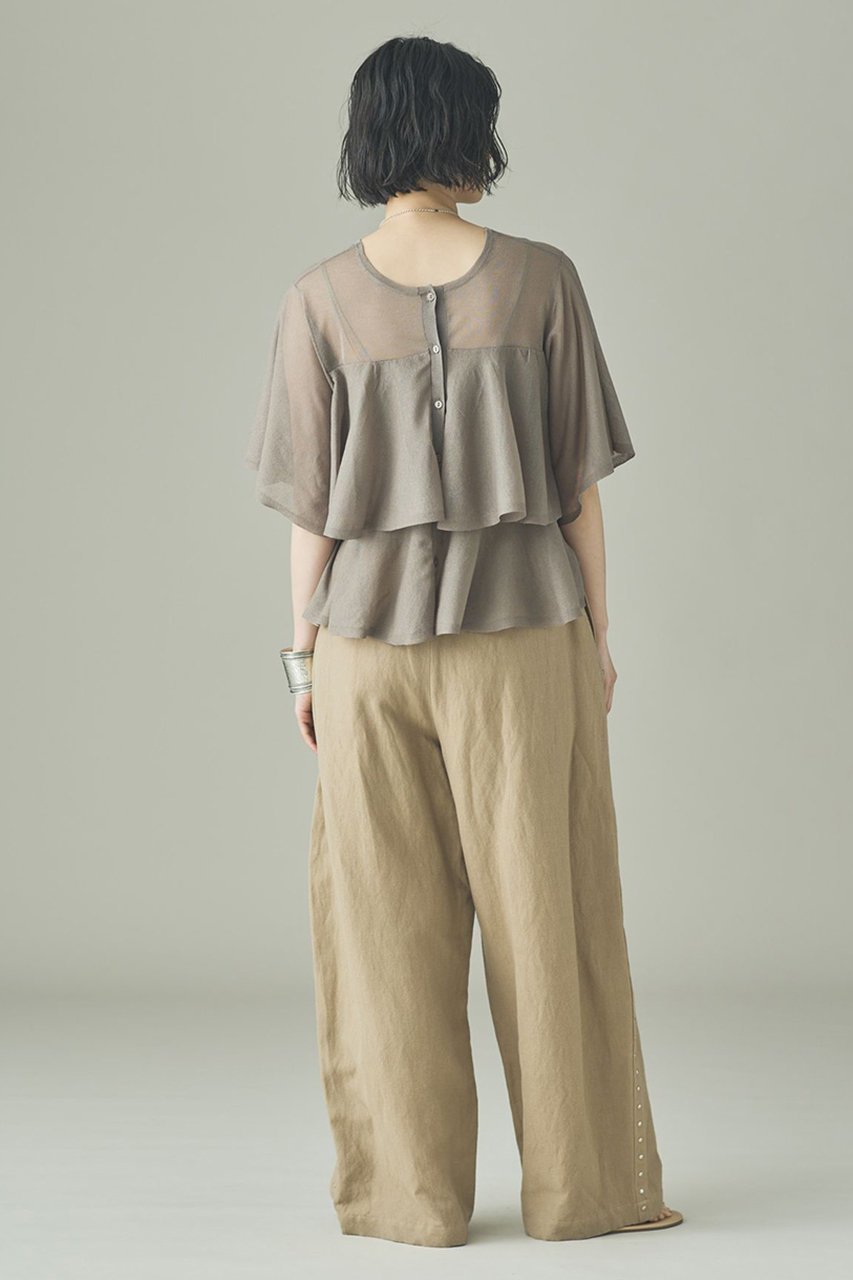 【カレンソロジー/Curensology】のフレアー2WAYニットプルオーバー 人気、トレンドファッション・服の通販 founy(ファニー) 　ファッション　Fashion　レディースファッション　Fashion for Women　トップス・カットソー　Cut & Sew Tops　ニット　Knit Tops & Sweaters　カジュアルプルオーバー・ニットトップス　Pullovers & Knit Tops / Casual Pullovers　なめらか　Smooth, Silky Texture　サマー　Summer, Summer Style　シアー　Sheer, See-Through　デニム　Denim, Jeans Material　フレア　Flare, Flared　再入荷　Restock / Back in Stock　other-7|ID: prp329100004942701 ipo3291000000037097122