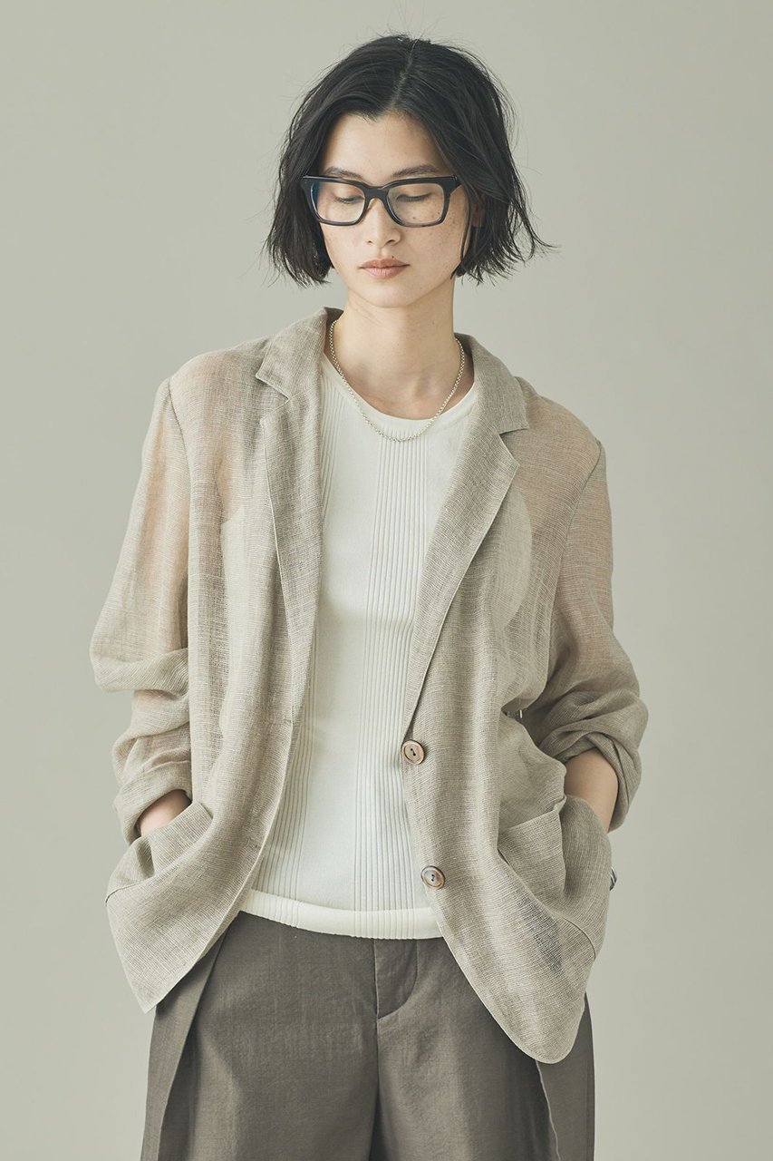 【カレンソロジー/Curensology】のリネンカラミシアージャケット 人気、トレンドファッション・服の通販 founy(ファニー) 　ファッション　Fashion　レディースファッション　Fashion for Women　アウター　Coat / Outerwear Collection　レディースジャケット・軽アウター　Jackets　おすすめ　Recommended / Our Picks　カーディガン　Cardigan, Knitwear　シアー　Sheer, See-Through　ジャケット　Jacket, Outerwear　リネン　Linen, Linen Fabric　再入荷　Restock / Back in Stock　夏　Summer　春　Spring　S/S・春夏　SS, Spring/Summer, Warm Season　other-2|ID: prp329100004942702 ipo3291000000037097125