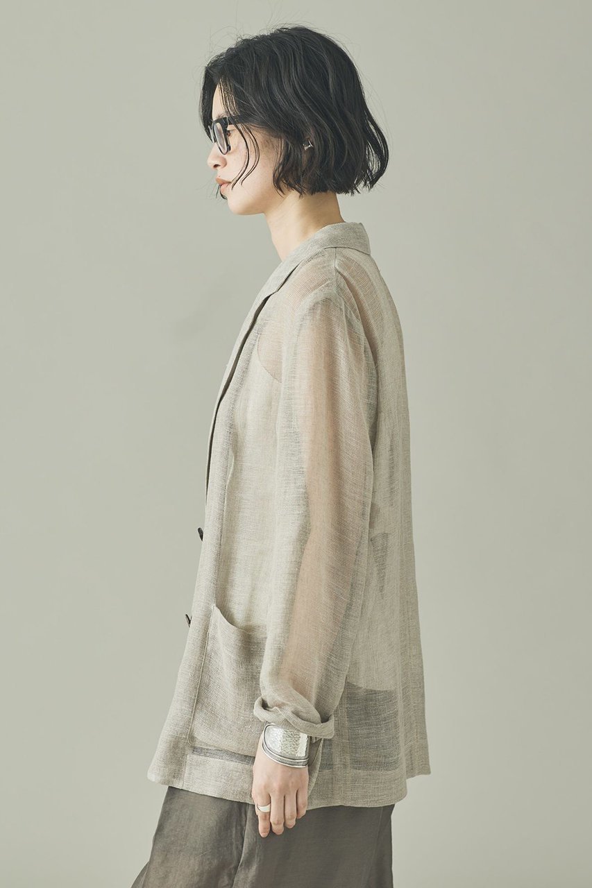 【カレンソロジー/Curensology】のリネンカラミシアージャケット 人気、トレンドファッション・服の通販 founy(ファニー) 　ファッション　Fashion　レディースファッション　Fashion for Women　アウター　Coat / Outerwear Collection　レディースジャケット・軽アウター　Jackets　おすすめ　Recommended / Our Picks　カーディガン　Cardigan, Knitwear　シアー　Sheer, See-Through　ジャケット　Jacket, Outerwear　リネン　Linen, Linen Fabric　再入荷　Restock / Back in Stock　夏　Summer　春　Spring　S/S・春夏　SS, Spring/Summer, Warm Season　other-3|ID: prp329100004942702 ipo3291000000037097126