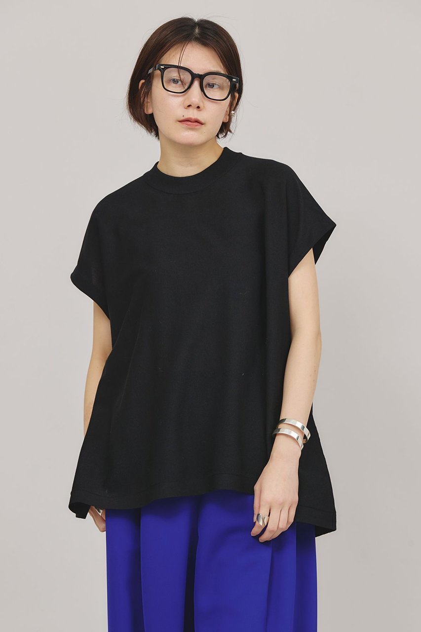 【カレンソロジー/Curensology】のニットフレアトップス インテリア・キッズ・メンズ・レディースファッション・服の通販 founy(ファニー) 　ファッション　Fashion　レディースファッション　Fashion for Women　トップス・カットソー　Cut & Sew Tops　ニット　Knit Tops & Sweaters　カジュアルプルオーバー・ニットトップス　Pullovers & Knit Tops / Casual Pullovers　カーゴパンツ　Cargo Pants, Utility Pants　サマー　Summer, Summer Style　シアー　Sheer, See-Through　シンプル　Simple, Minimal　スリーブ　Sleeve, Long Sleeve / Short Sleeve　デニム　Denim, Jeans Material　フレンチ　French, French Style　ラグジュアリー　Luxury, Elegant　再入荷　Restock / Back in Stock　夏　Summer　ブラック|ID: prp329100004942706 ipo3291000000037097166