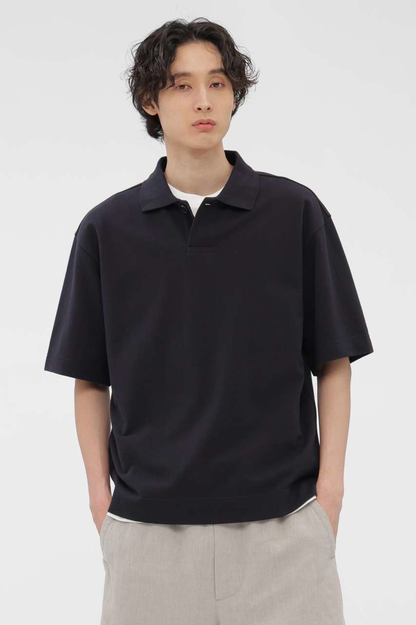 【マーガレット ハウエル/MARGARET HOWELL / MEN】のCOTTON PIQUE JERSEY TOP インテリア・キッズ・メンズ・レディースファッション・服の通販 founy(ファニー) 　ファッション　Fashion　レディースファッション　Fashion for Women　トップス・カットソー　Cut & Sew Tops　シャツ・ブラウス・オフィスカジュアル　Elegant Blouses & Button-Ups　ロングTシャツ・Tシャツ　Longline T-Shirts & Tees　カットソー・ベーシックTシャツ　Cut-and-Sewn Tops / Stretch Tees & Basics　ショート　Short, Short Length　シンプル　Simple, Minimal　スリーブ　Sleeve, Long Sleeve / Short Sleeve　エレガント 上品　Elegant　定番　Standard, Basic Item　新作・新入荷　New Arrivals / New In　ネイビー|ID: prp329100004942713 ipo3291000000037097221