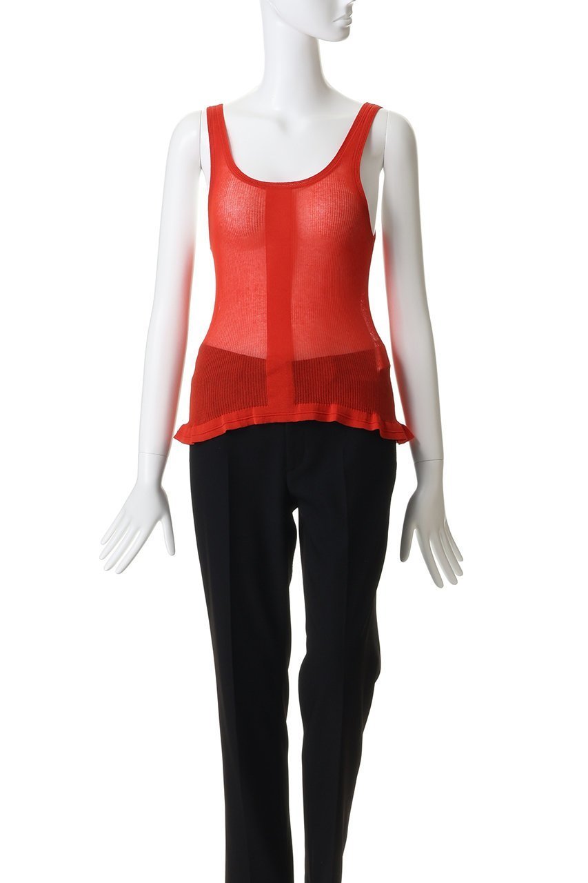 【プランク プロジェクト/PRANK PROJECT】のシアーリブフリルヘムニットタンク 人気、トレンドファッション・服の通販 founy(ファニー) 　ファッション　Fashion　レディースファッション　Fashion for Women　トップス・カットソー　Cut & Sew Tops　ニット　Knit Tops & Sweaters　キャミソール&ノースリーブ　Camisoles & Sleeveless Tops　シャツ・ブラウス・オフィスカジュアル　Elegant Blouses & Button-Ups　ロングTシャツ・Tシャツ　Longline T-Shirts & Tees　カットソー・ベーシックTシャツ　Cut-and-Sewn Tops / Stretch Tees & Basics　インナー　Innerwear　キャミソール　Camisole, Spaghetti Strap Top　シアー　Sheer, See-Through　ジャケット　Jacket, Outerwear　タンク　Tank Top, Sleeveless Top　フィット　Fit, Slim Fit　フリル　Frill, Ruffle　夏　Summer　新作・新入荷　New Arrivals / New In　春　Spring　秋　Autumn　other-2|ID: prp329100004942882 ipo3291000000037099854