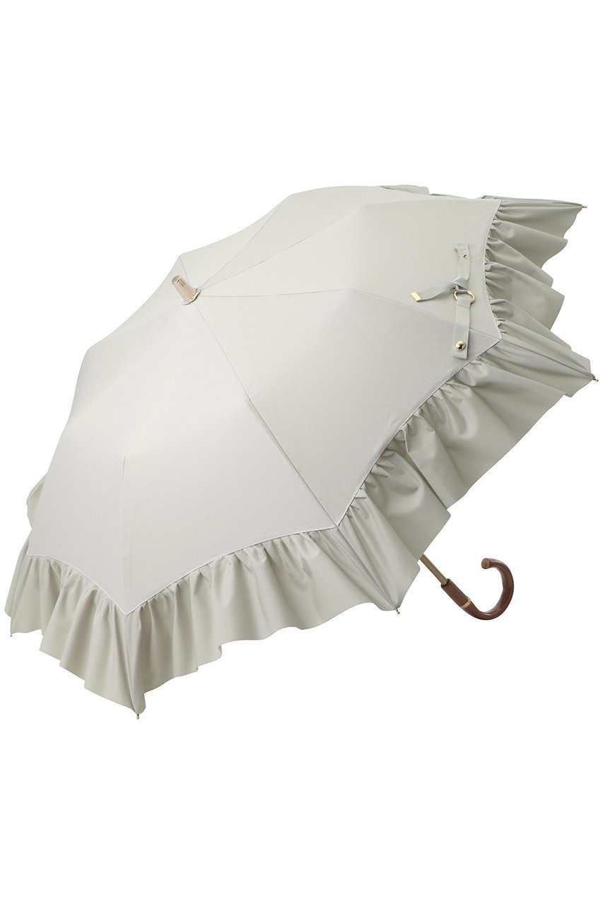 【グレイシー/Gracy】の【晴雨兼用】楽折傘 Peplum Frill インテリア・キッズ・メンズ・レディースファッション・服の通販 founy(ファニー) 　ファッション　Fashion　レディースファッション　Fashion for Women　レイングッズ・傘・晴雨兼用傘　Umbrellas & Rain Gear　ウッド　Wooden Design　コンビ　Combo, Combination Style　スマート　Smart, Elegant　ハンカチ　Handkerchief, Hanky　フリル　Frill, Ruffle　ペプラム　Peplum, Flared Hem　メタル　Metal, Metal Parts　エレガント 上品　Elegant　傘　Umbrella, Parasol　新作・新入荷　New Arrivals / New In　時計　Watch, Wristwatch　ライトストーン|ID: prp329100004942890 ipo3291000000037099903