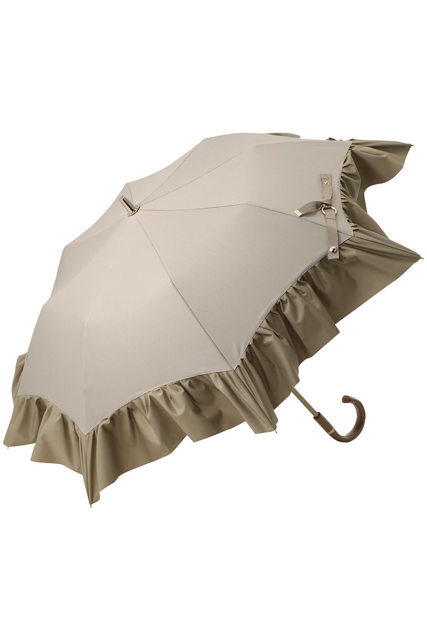 【グレイシー/Gracy】の【晴雨兼用】楽折傘 Peplum Frill インテリア・キッズ・メンズ・レディースファッション・服の通販 founy(ファニー) 　ファッション　Fashion　レディースファッション　Fashion for Women　レイングッズ・傘・晴雨兼用傘　Umbrellas & Rain Gear　ウッド　Wooden Design　コンビ　Combo, Combination Style　スマート　Smart, Elegant　ハンカチ　Handkerchief, Hanky　フリル　Frill, Ruffle　ペプラム　Peplum, Flared Hem　メタル　Metal, Metal Parts　エレガント 上品　Elegant　傘　Umbrella, Parasol　新作・新入荷　New Arrivals / New In　時計　Watch, Wristwatch　アーモンド|ID: prp329100004942890 ipo3291000000037099904