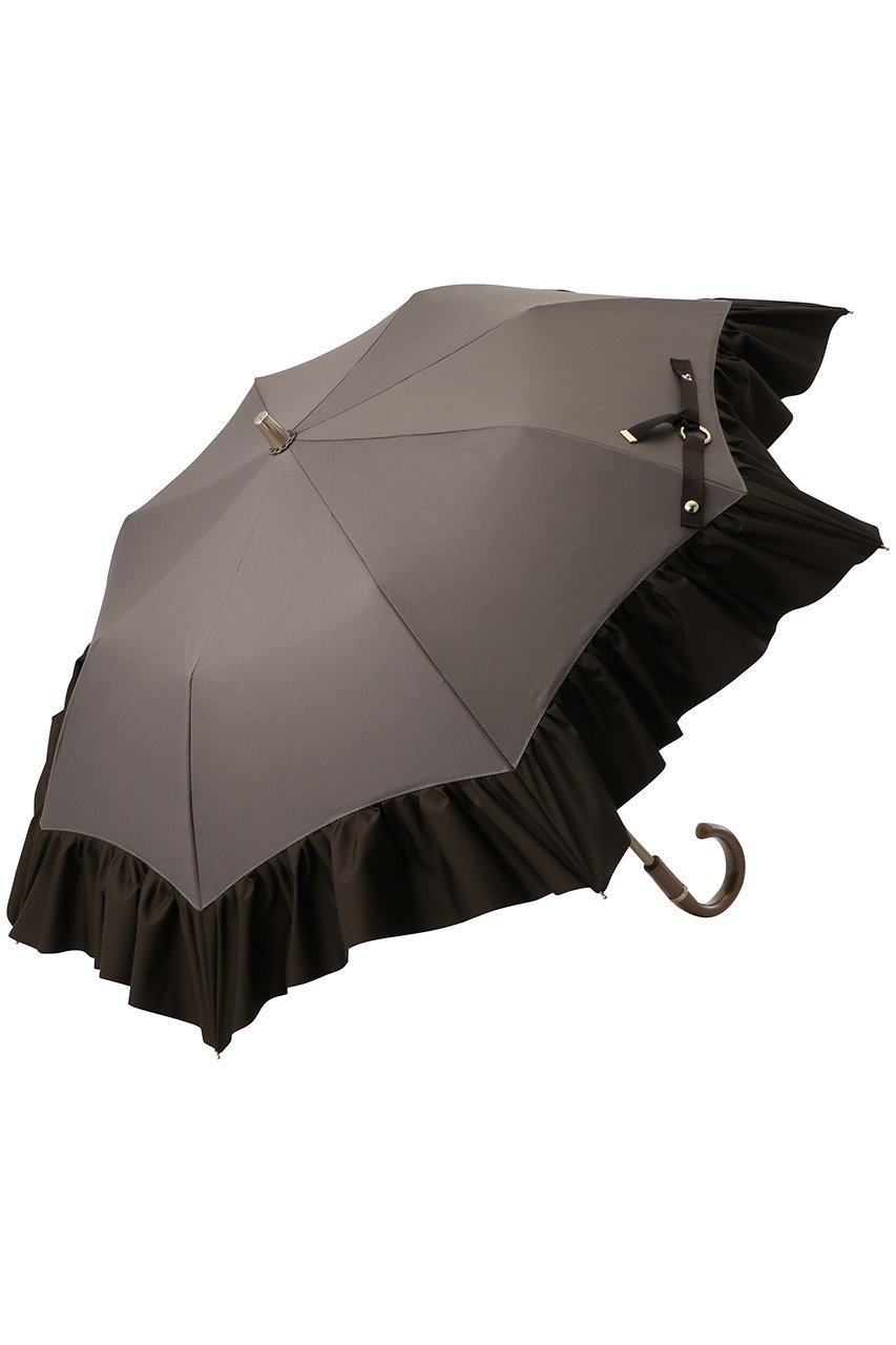 【グレイシー/Gracy】の【晴雨兼用】楽折傘 Peplum Frill インテリア・キッズ・メンズ・レディースファッション・服の通販 founy(ファニー) 　ファッション　Fashion　レディースファッション　Fashion for Women　レイングッズ・傘・晴雨兼用傘　Umbrellas & Rain Gear　ウッド　Wooden Design　コンビ　Combo, Combination Style　スマート　Smart, Elegant　ハンカチ　Handkerchief, Hanky　フリル　Frill, Ruffle　ペプラム　Peplum, Flared Hem　メタル　Metal, Metal Parts　エレガント 上品　Elegant　傘　Umbrella, Parasol　新作・新入荷　New Arrivals / New In　時計　Watch, Wristwatch　ディープトープ|ID: prp329100004942890 ipo3291000000037099905