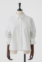 【オーヴィル/EAUVIRE】のレーススリーブシャツ 人気、トレンドファッション・服の通販 founy(ファニー) ファッション Fashion レディースファッション Fashion for Women トップス・カットソー Cut & Sew Tops シャツ・ブラウス・オフィスカジュアル Elegant Blouses & Button-Ups エレガント 上品 Elegant サテン Satin, Glossy Fabric スリーブ Sleeve, Long Sleeve / Short Sleeve フランス France, French レース Lace, Lace Fabric ロング Long, Long-Length 別注 Limited Edition, Custom Order 新作・新入荷 New Arrivals / New In thumbnail ホワイト|ID: prp329100004942895 ipo3291000000037099944