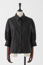 【オーヴィル/EAUVIRE】のレーススリーブシャツ 人気、トレンドファッション・服の通販 founy(ファニー) ファッション Fashion レディースファッション Fashion for Women トップス・カットソー Cut & Sew Tops シャツ・ブラウス・オフィスカジュアル Elegant Blouses & Button-Ups エレガント 上品 Elegant サテン Satin, Glossy Fabric スリーブ Sleeve, Long Sleeve / Short Sleeve フランス France, French レース Lace, Lace Fabric ロング Long, Long-Length 別注 Limited Edition, Custom Order 新作・新入荷 New Arrivals / New In thumbnail ブラック|ID: prp329100004942895 ipo3291000000037099945