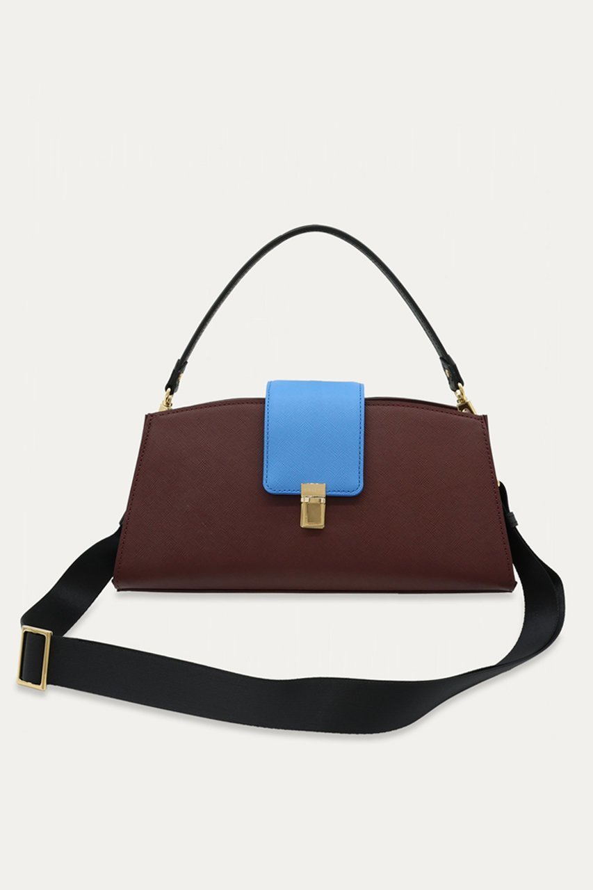 【クルニ/CULLNI】のFlap Trapezoid レザー バッグ インテリア・キッズ・メンズ・レディースファッション・服の通販 founy(ファニー) 　ファッション　Fashion　レディースファッション　Fashion for Women　バッグ　Bags　ユニセックス　Unisex, Genderless　フォルム　Silhouette, Form　フラップ　Flap, Flap Pocket　ポケット　Pocket, Pocket Detail　ラップ　Wrap, Wrap Design　新作・新入荷　New Arrivals / New In　バーガンディー×アジュール|ID: prp329100004942896 ipo3291000000037099955