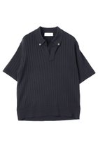 【クルニ/CULLNI】の【UNISEX】ワイド リブ スキッパー カラー ショートスリーブ ニット 人気、トレンドファッション・服の通販 founy(ファニー) ファッション Fashion レディースファッション Fashion for Women トップス・カットソー Cut & Sew Tops ニット Knit Tops & Sweaters カジュアルプルオーバー・ニットトップス Pullovers & Knit Tops / Casual Pullovers ユニセックス Unisex, Genderless エアリー Airy Texture ショート Short, Short Length スキッパー Skipper, Open Collar スリーブ Sleeve, Long Sleeve / Short Sleeve ワイド Wide, Wide Fit エレガント 上品 Elegant 新作・新入荷 New Arrivals / New In thumbnail ブラック|ID: prp329100004942899 ipo3291000000037099988