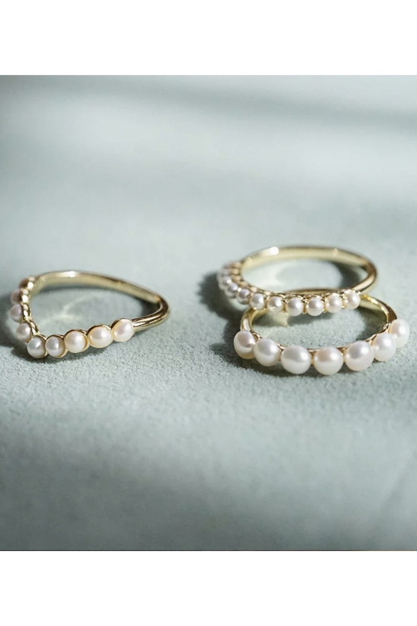 【デイジー ロンドン/DAISY LONDON】のMini Pearl Band リング ゴールド 人気、トレンドファッション・服の通販 founy(ファニー) 　ファッション　Fashion　レディースファッション　Fashion for Women　シンプル　Simple, Minimal　パール　Pearl, Pearl Accent　再入荷　Restock / Back in Stock　other-5|ID: prp329100004942912 ipo3291000000037100089