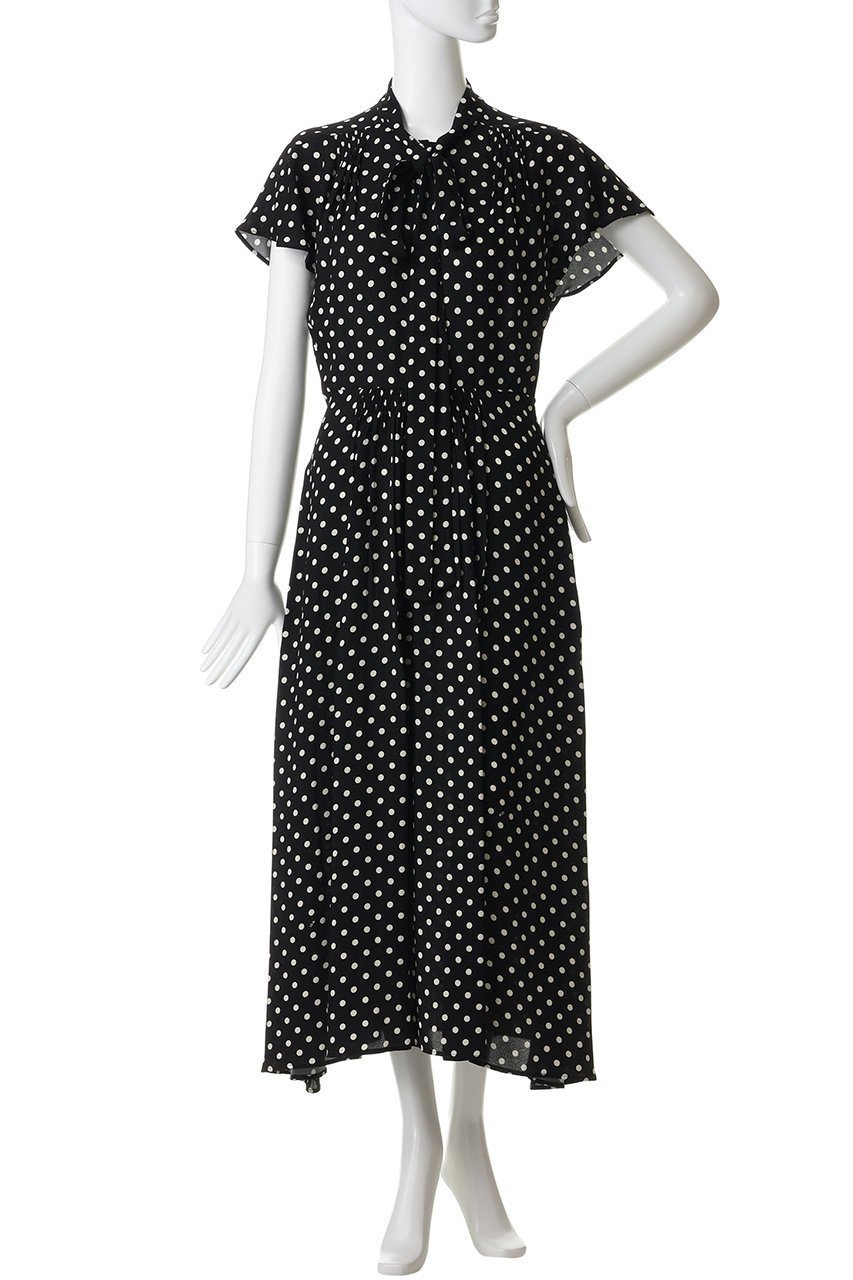【ヌメロ ヴェントゥーノ/N°21】のドット プリント ドレス 人気、トレンドファッション・服の通販 founy(ファニー) 　ファッション　Fashion　レディースファッション　Fashion for Women　ワンピース　Dresses　フォーマル・パーティードレス・結婚式用ドレス　Elegant & Casual Dresses　チュニック　Tunic Tops & Dresses　クラシカル　Classical, Vintage-Inspired　チュニック　Tunic, Long Top　ドット　Polka Dot, Dot Pattern　ドレス　Dress, One-Piece　パーティ　Party, Party Style　フェミニン　Feminine, Girly　プリント　Print, Printed Pattern　リボン　Ribbon, Bow　ロング　Long, Long-Length　新作・新入荷　New Arrivals / New In　other-2|ID: prp329100004942935 ipo3291000000037100234