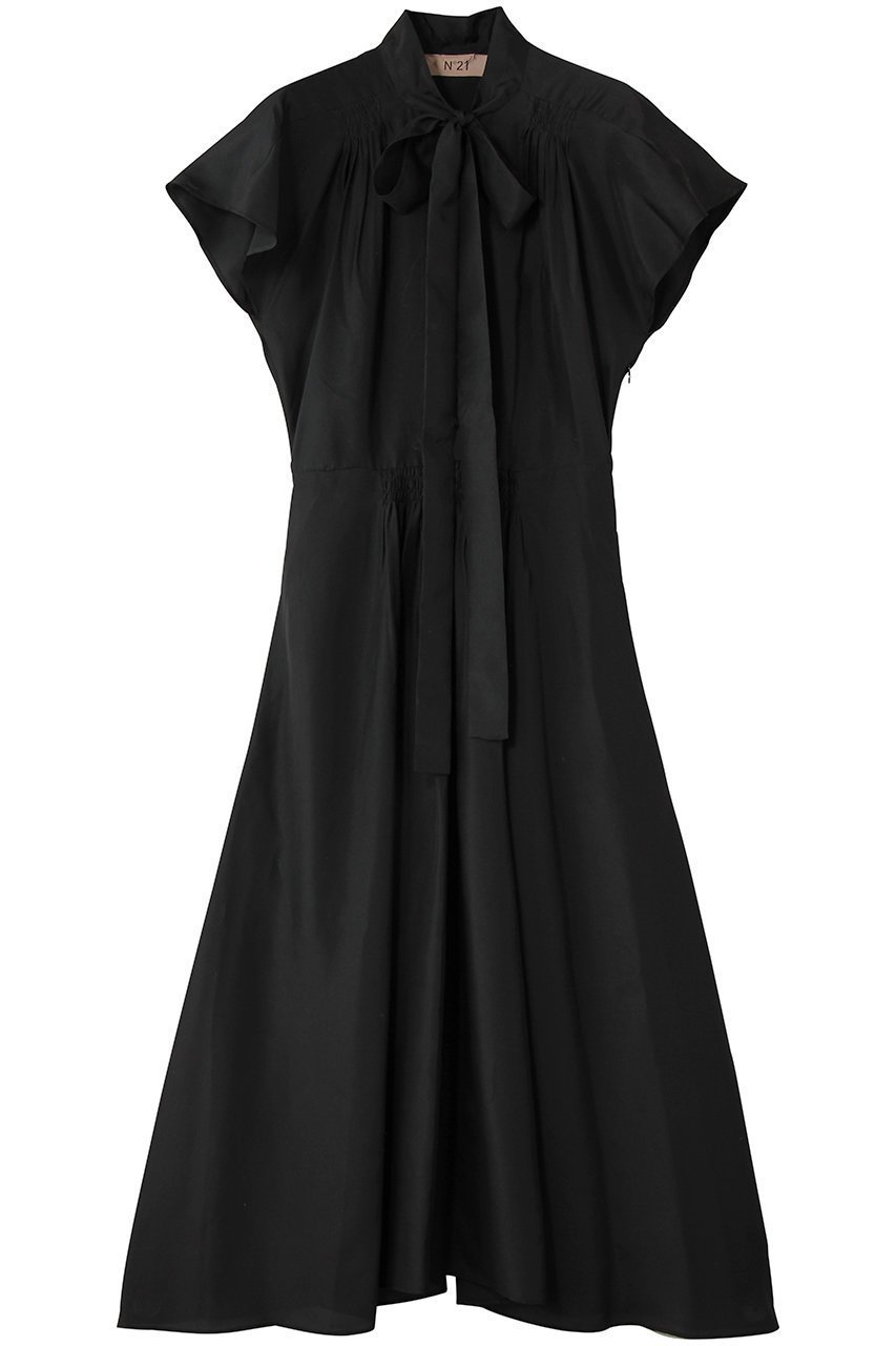 【ヌメロ ヴェントゥーノ/N°21】のリボンタイ ドレス 人気、トレンドファッション・服の通販 founy(ファニー) 　ファッション　Fashion　レディースファッション　Fashion for Women　ワンピース　Dresses　フォーマル・パーティードレス・結婚式用ドレス　Elegant & Casual Dresses　チュニック　Tunic Tops & Dresses　なめらか　Smooth, Silky Texture　シルク　Silk, 100% Silk　セレモニー　Ceremony　チュニック　Tunic, Long Top　ドレス　Dress, One-Piece　フェミニン　Feminine, Girly　リボン　Ribbon, Bow　ロング　Long, Long-Length　新作・新入荷　New Arrivals / New In　 other-1|ID: prp329100004942937 ipo3291000000037100247