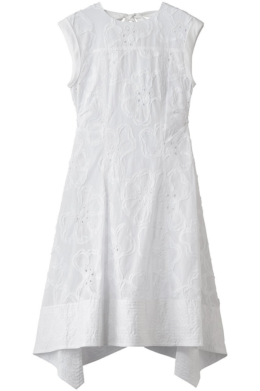 【スリーワン フィリップリム/3.1 Phillip Lim】の3Dフラワー刺しゅう ベルテッド ミディドレス with ハンカチーフヘム インテリア・キッズ・メンズ・レディースファッション・服の通販 founy(ファニー) 　ファッション　Fashion　レディースファッション　Fashion for Women　ワンピース　Dresses　フォーマル・パーティードレス・結婚式用ドレス　Elegant & Casual Dresses　チュニック　Tunic Tops & Dresses　チュニック　Tunic, Long Top　ドレス　Dress, One-Piece　フラワー　Flower, Floral　モダン　Modern, Contemporary　ラグジュアリー　Luxury, Elegant　リボン　Ribbon, Bow　新作・新入荷　New Arrivals / New In　結婚式　Wedding　ホワイト|ID: prp329100004942938 ipo3291000000037100255