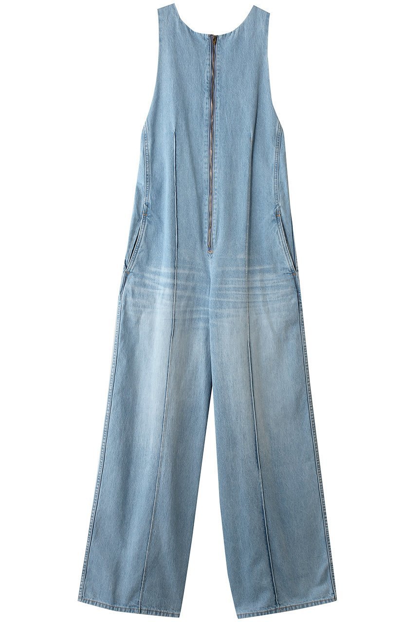 【マルティニーク/martinique】の【CURRENTAGE】Low back style overall インテリア・キッズ・メンズ・レディースファッション・服の通販 founy(ファニー) 　ファッション　Fashion　レディースファッション　Fashion for Women　パンツ　Pants & Trousers　おすすめ　Recommended / Our Picks　キャミソール　Camisole, Spaghetti Strap Top　シアー　Sheer, See-Through　ジップ　Zip, Zipper　センター　Center, Center Line　タートルネック　Turtleneck, High Neck　デニム　Denim, Jeans Material　フロント　Front, Front Design　新作・新入荷　New Arrivals / New In　インディゴサックス|ID: prp329100004942941 ipo3291000000037100281