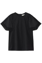 【マリリンムーン/MARILYN MOON】のレースハンカチーフスリーブトップス 人気、トレンドファッション・服の通販 founy(ファニー) ファッション Fashion レディースファッション Fashion for Women トップス・カットソー Cut & Sew Tops シャツ・ブラウス・オフィスカジュアル Elegant Blouses & Button-Ups ロングTシャツ・Tシャツ Longline T-Shirts & Tees カットソー・ベーシックTシャツ Cut-and-Sewn Tops / Stretch Tees & Basics エレガント 上品 Elegant ショート Short, Short Length シンプル Simple, Minimal スリーブ Sleeve, Long Sleeve / Short Sleeve ハンカチ Handkerchief, Hanky バランス Balance, Style Balance ボトム Bottoms, Lower Wear モダン Modern, Contemporary レース Lace, Lace Fabric 夏 Summer 新作・新入荷 New Arrivals / New In 透かし Cut-Out, Lacework thumbnail ブラック|ID: prp329100004942944 ipo3291000000037100300