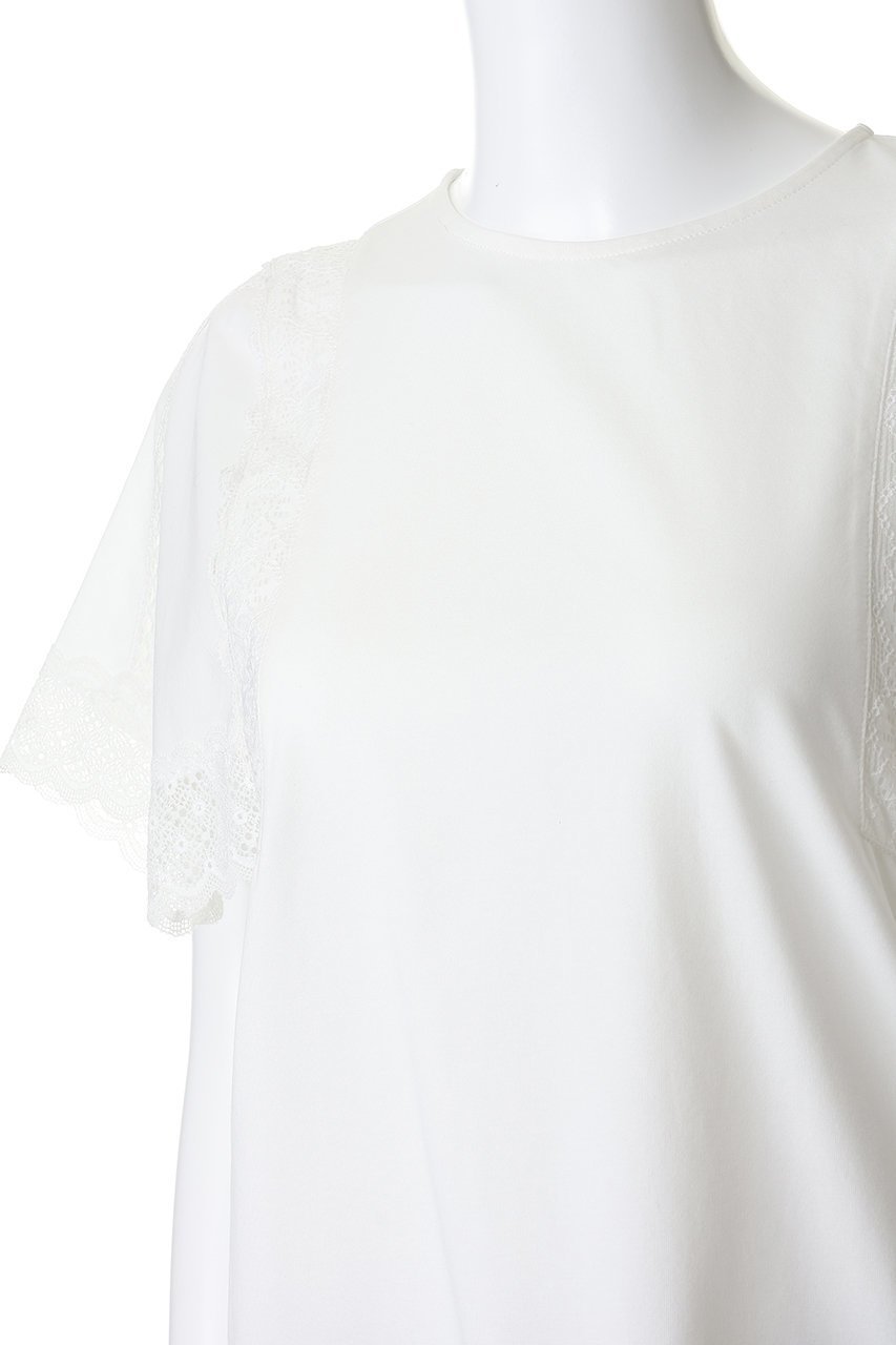 【マリリンムーン/MARILYN MOON】のレースハンカチーフスリーブトップス 人気、トレンドファッション・服の通販 founy(ファニー) 　ファッション　Fashion　レディースファッション　Fashion for Women　トップス・カットソー　Cut & Sew Tops　シャツ・ブラウス・オフィスカジュアル　Elegant Blouses & Button-Ups　ロングTシャツ・Tシャツ　Longline T-Shirts & Tees　カットソー・ベーシックTシャツ　Cut-and-Sewn Tops / Stretch Tees & Basics　エレガント 上品　Elegant　ショート　Short, Short Length　シンプル　Simple, Minimal　スリーブ　Sleeve, Long Sleeve / Short Sleeve　ハンカチ　Handkerchief, Hanky　バランス　Balance, Style Balance　ボトム　Bottoms, Lower Wear　モダン　Modern, Contemporary　レース　Lace, Lace Fabric　夏　Summer　新作・新入荷　New Arrivals / New In　透かし　Cut-Out, Lacework　other-5|ID: prp329100004942944 ipo3291000000037100305