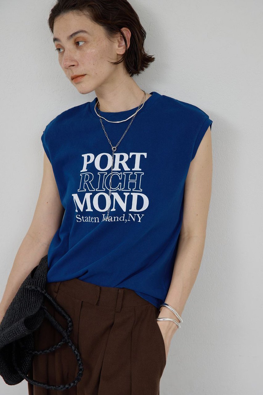 【ガリャルダガランテ/GALLARDAGALANTE】の【GOOD ROCK SPEED】NYCノースリーブロゴTee 別注 インテリア・キッズ・メンズ・レディースファッション・服の通販 founy(ファニー) 　ファッション　Fashion　レディースファッション　Fashion for Women　トップス・カットソー　Cut & Sew Tops　キャミソール&ノースリーブ　Camisoles & Sleeveless Tops　シャツ・ブラウス・オフィスカジュアル　Elegant Blouses & Button-Ups　ロングTシャツ・Tシャツ　Longline T-Shirts & Tees　カットソー・ベーシックTシャツ　Cut-and-Sewn Tops / Stretch Tees & Basics　キャミソール　Camisole, Spaghetti Strap Top　タンク　Tank Top, Sleeveless Top　ノースリーブ　Sleeveless, No-Sleeve　別注　Limited Edition, Custom Order　夏　Summer　定番　Standard, Basic Item　新作・新入荷　New Arrivals / New In　春　Spring　S/S・春夏　SS, Spring/Summer, Warm Season　ブルー|ID: prp329100004942946 ipo3291000000037100313