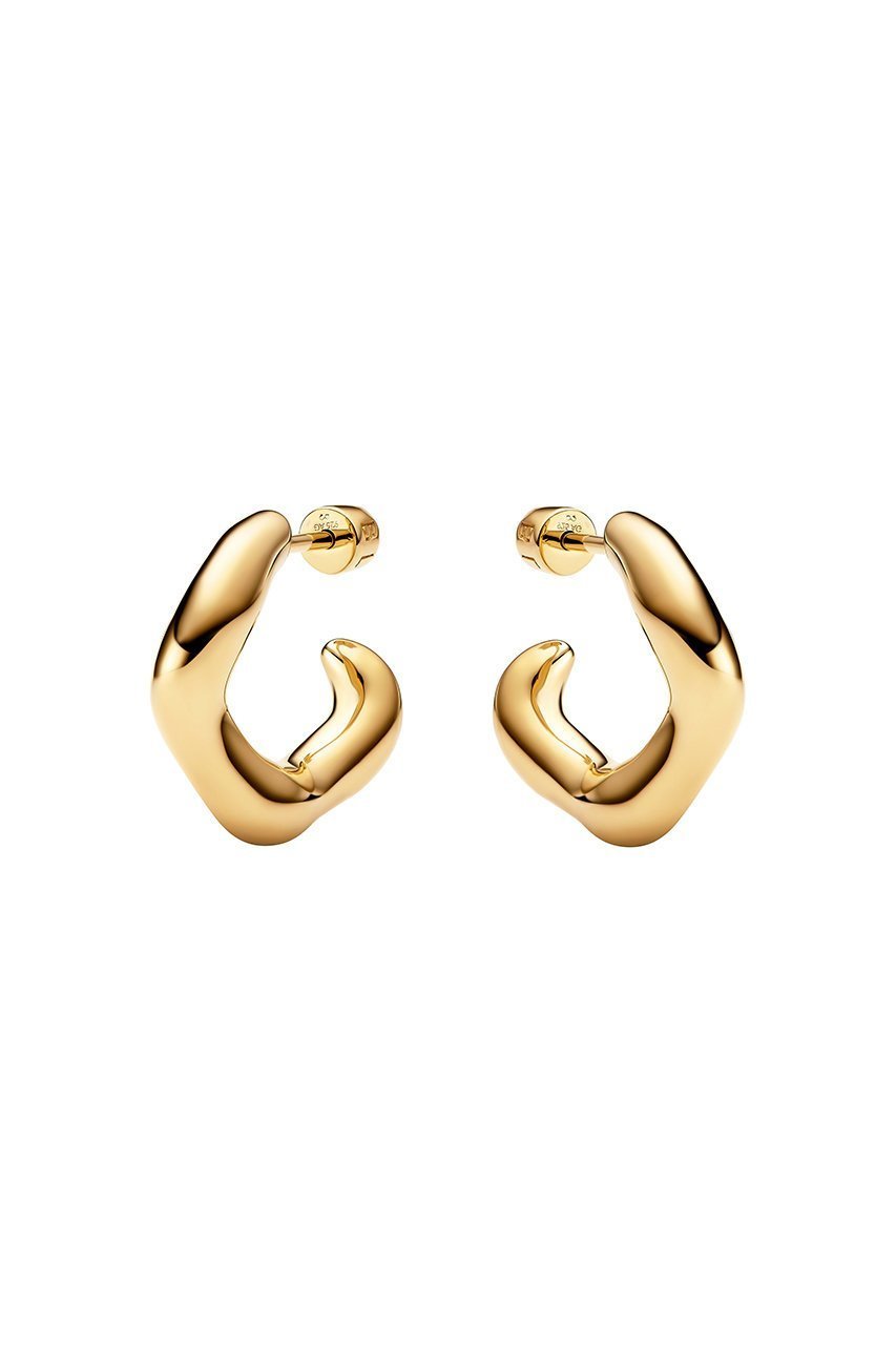 【マリア ブラック/MARIA BLACK】のAnil Hoop ピアス Small (ペア) インテリア・キッズ・メンズ・レディースファッション・服の通販 founy(ファニー) 　ファッション　Fashion　レディースファッション　Fashion for Women　ジュエリー　Jewelry　ファッションリング　Fashion Rings　イヤリング・フープ・ドロップタイプ　Hoop, Drop & Clip Earrings　イヤリング　Earrings　ウェーブ　Wavy Pattern　フォルム　Silhouette, Form　フープ　Hoop, Hoop Earrings　エレガント 上品　Elegant　新作・新入荷　New Arrivals / New In　ゴールド|ID: prp329100004942954 ipo3291000000037100357