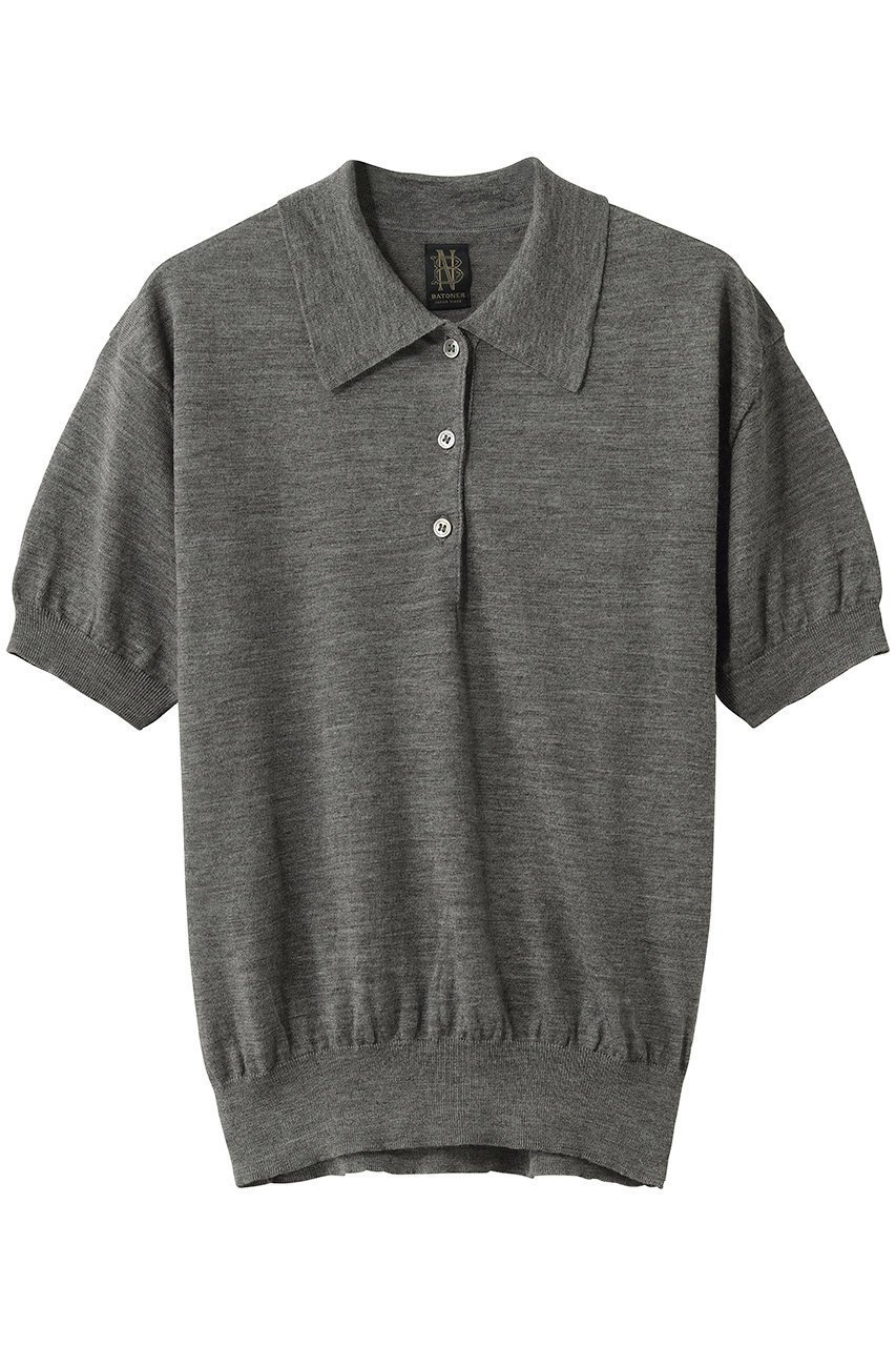 【バトナー/BATONER】のCHOMA ポロ ショート スリーブ インテリア・キッズ・メンズ・レディースファッション・服の通販 founy(ファニー) 　ファッション　Fashion　レディースファッション　Fashion for Women　トップス・カットソー　Cut & Sew Tops　ニット　Knit Tops & Sweaters　カジュアルプルオーバー・ニットトップス　Pullovers & Knit Tops / Casual Pullovers　シアー　Sheer, See-Through　ショート　Short, Short Length　スリーブ　Sleeve, Long Sleeve / Short Sleeve　マニッシュ　Mannish, Boyish　新作・新入荷　New Arrivals / New In　グレージュ|ID: prp329100004942962 ipo3291000000037100403