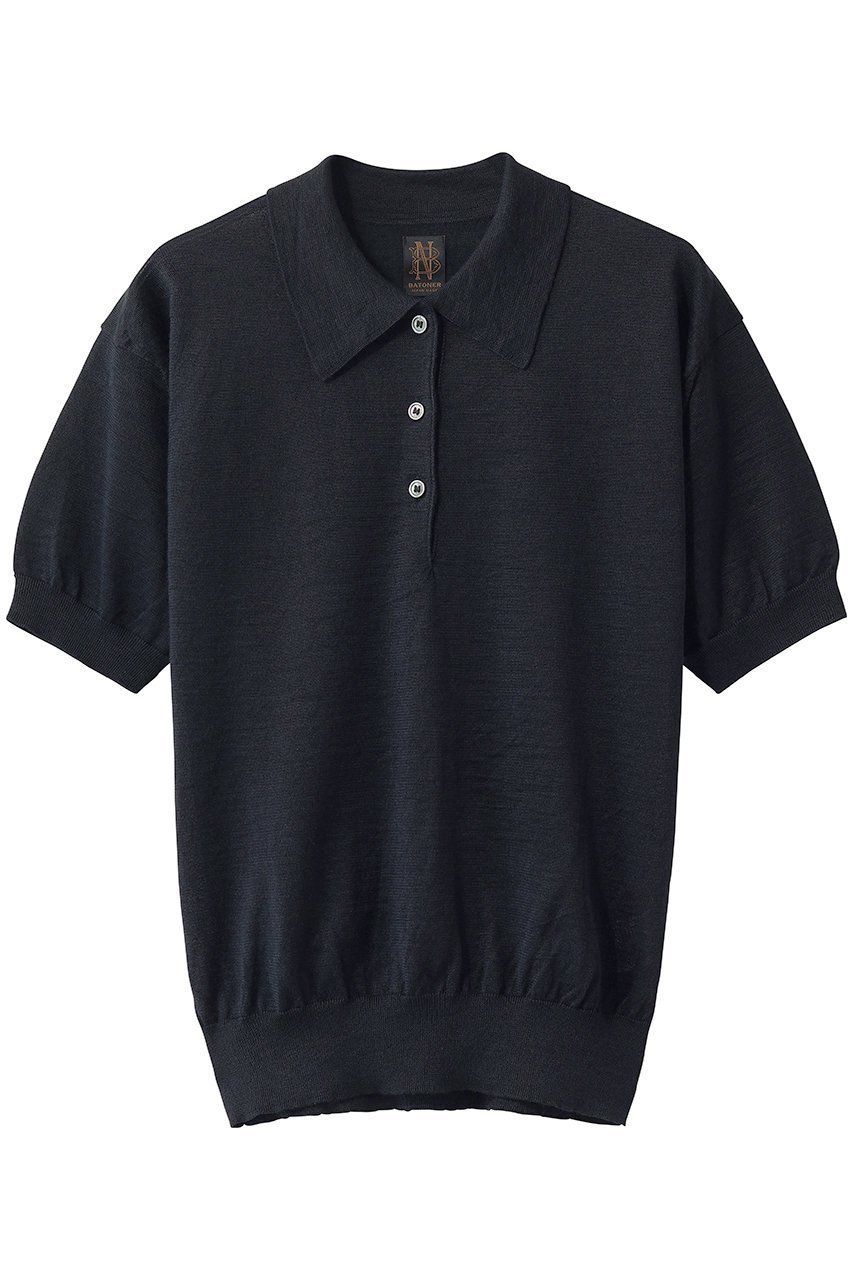【バトナー/BATONER】のCHOMA ポロ ショート スリーブ インテリア・キッズ・メンズ・レディースファッション・服の通販 founy(ファニー) 　ファッション　Fashion　レディースファッション　Fashion for Women　トップス・カットソー　Cut & Sew Tops　ニット　Knit Tops & Sweaters　カジュアルプルオーバー・ニットトップス　Pullovers & Knit Tops / Casual Pullovers　シアー　Sheer, See-Through　ショート　Short, Short Length　スリーブ　Sleeve, Long Sleeve / Short Sleeve　マニッシュ　Mannish, Boyish　新作・新入荷　New Arrivals / New In　ネイビー|ID: prp329100004942962 ipo3291000000037100404