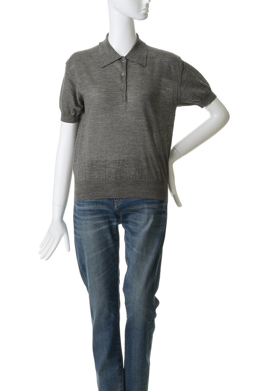 【バトナー/BATONER】のCHOMA ポロ ショート スリーブ 人気、トレンドファッション・服の通販 founy(ファニー) 　ファッション　Fashion　レディースファッション　Fashion for Women　トップス・カットソー　Cut & Sew Tops　ニット　Knit Tops & Sweaters　カジュアルプルオーバー・ニットトップス　Pullovers & Knit Tops / Casual Pullovers　シアー　Sheer, See-Through　ショート　Short, Short Length　スリーブ　Sleeve, Long Sleeve / Short Sleeve　マニッシュ　Mannish, Boyish　新作・新入荷　New Arrivals / New In　other-2|ID: prp329100004942962 ipo3291000000037100406