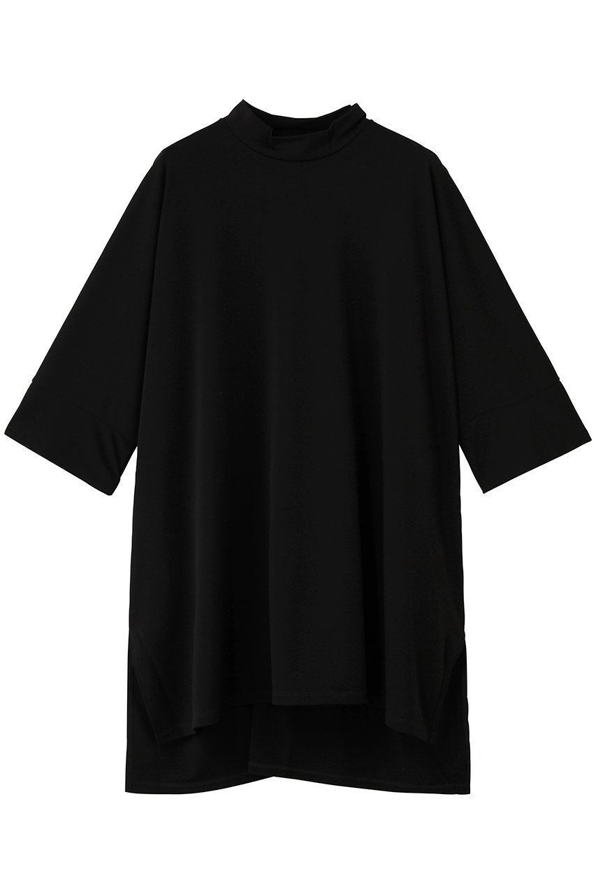 【プレインピープル/PLAIN PEOPLE】のトリアセテートドライポンチモックネックトップ インテリア・キッズ・メンズ・レディースファッション・服の通販 founy(ファニー) 　ファッション　Fashion　レディースファッション　Fashion for Women　トップス・カットソー　Cut & Sew Tops　シャツ・ブラウス・オフィスカジュアル　Elegant Blouses & Button-Ups　ロングTシャツ・Tシャツ　Longline T-Shirts & Tees　カットソー・ベーシックTシャツ　Cut-and-Sewn Tops / Stretch Tees & Basics　なめらか　Smooth, Silky Texture　ショート　Short, Short Length　シンプル　Simple, Minimal　スリーブ　Sleeve, Long Sleeve / Short Sleeve　新作・新入荷　New Arrivals / New In　ブラック|ID: prp329100004942964 ipo3291000000037100419