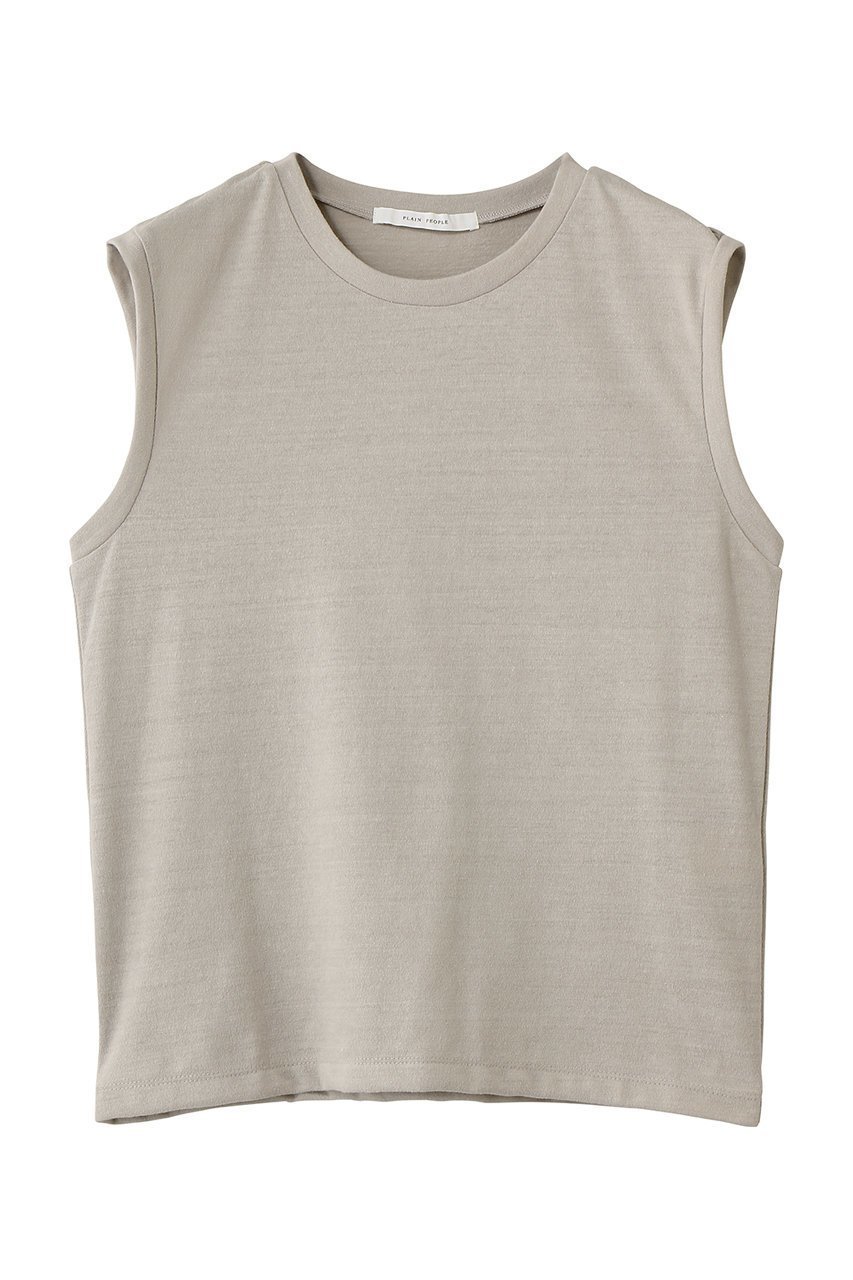 【プレインピープル/PLAIN PEOPLE】のムラ糸アーサー天竺/SUVIN ノースリーブ インテリア・キッズ・メンズ・レディースファッション・服の通販 founy(ファニー) 　ファッション　Fashion　レディースファッション　Fashion for Women　トップス・カットソー　Cut & Sew Tops　キャミソール&ノースリーブ　Camisoles & Sleeveless Tops　シャツ・ブラウス・オフィスカジュアル　Elegant Blouses & Button-Ups　ロングTシャツ・Tシャツ　Longline T-Shirts & Tees　カットソー・ベーシックTシャツ　Cut-and-Sewn Tops / Stretch Tees & Basics　おすすめ　Recommended / Our Picks　インナー　Innerwear　キャミソール　Camisole, Spaghetti Strap Top　シンプル　Simple, Minimal　タンク　Tank Top, Sleeveless Top　ノースリーブ　Sleeveless, No-Sleeve　エレガント 上品　Elegant　新作・新入荷　New Arrivals / New In　ベージュ|ID: prp329100004942966 ipo3291000000037100434