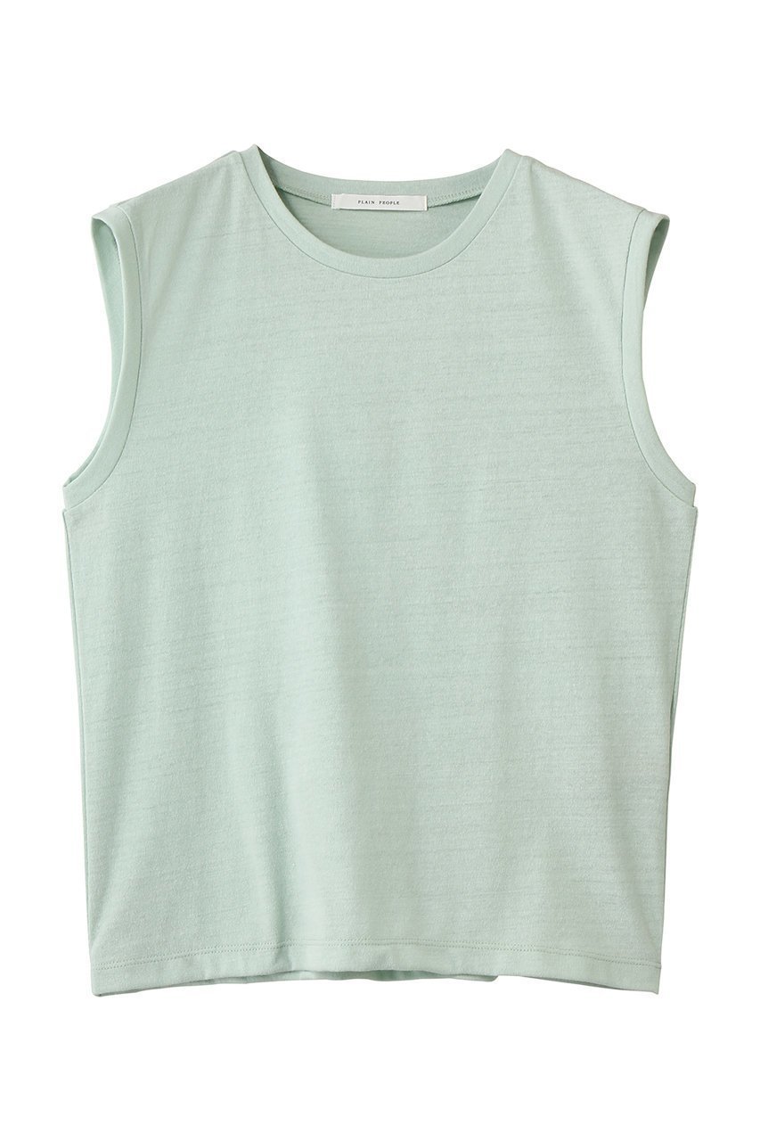 【プレインピープル/PLAIN PEOPLE】のムラ糸アーサー天竺/SUVIN ノースリーブ インテリア・キッズ・メンズ・レディースファッション・服の通販 founy(ファニー) 　ファッション　Fashion　レディースファッション　Fashion for Women　トップス・カットソー　Cut & Sew Tops　キャミソール&ノースリーブ　Camisoles & Sleeveless Tops　シャツ・ブラウス・オフィスカジュアル　Elegant Blouses & Button-Ups　ロングTシャツ・Tシャツ　Longline T-Shirts & Tees　カットソー・ベーシックTシャツ　Cut-and-Sewn Tops / Stretch Tees & Basics　おすすめ　Recommended / Our Picks　インナー　Innerwear　キャミソール　Camisole, Spaghetti Strap Top　シンプル　Simple, Minimal　タンク　Tank Top, Sleeveless Top　ノースリーブ　Sleeveless, No-Sleeve　エレガント 上品　Elegant　新作・新入荷　New Arrivals / New In　ミント|ID: prp329100004942966 ipo3291000000037100435