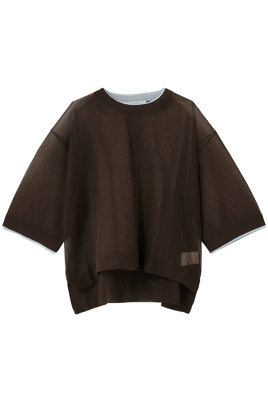 【プレインピープル/PLAIN PEOPLE】のLOSEYクロップドプルオーバー インテリア・キッズ・メンズ・レディースファッション・服の通販 founy(ファニー) 　ファッション　Fashion　レディースファッション　Fashion for Women　トップス・カットソー　Cut & Sew Tops　ニット　Knit Tops & Sweaters　カジュアルプルオーバー・ニットトップス　Pullovers & Knit Tops / Casual Pullovers　シアー　Sheer, See-Through　シンプル　Simple, Minimal　夏　Summer　新作・新入荷　New Arrivals / New In　ブラウン|ID: prp329100004942967 ipo3291000000037100444