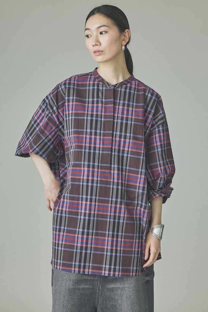 【カレンソロジー/Curensology】のコットンチェックビッグシャツ インテリア・キッズ・メンズ・レディースファッション・服の通販 founy(ファニー) https://founy.com/ ファッション Fashion レディースファッション Fashion for Women トップス・カットソー Cut & Sew Tops シャツ・ブラウス・オフィスカジュアル Elegant Blouses & Button-Ups おすすめ Recommended / Our Picks シンプル Simple, Minimal スリーブ Sleeve, Long Sleeve / Short Sleeve チェック Check, Plaid, Tartan フォルム Silhouette, Form ロング Long, Long-Length エレガント 上品 Elegant 新作・新入荷 New Arrivals / New In |ID: prp329100004942969 ipo3291000000037100456