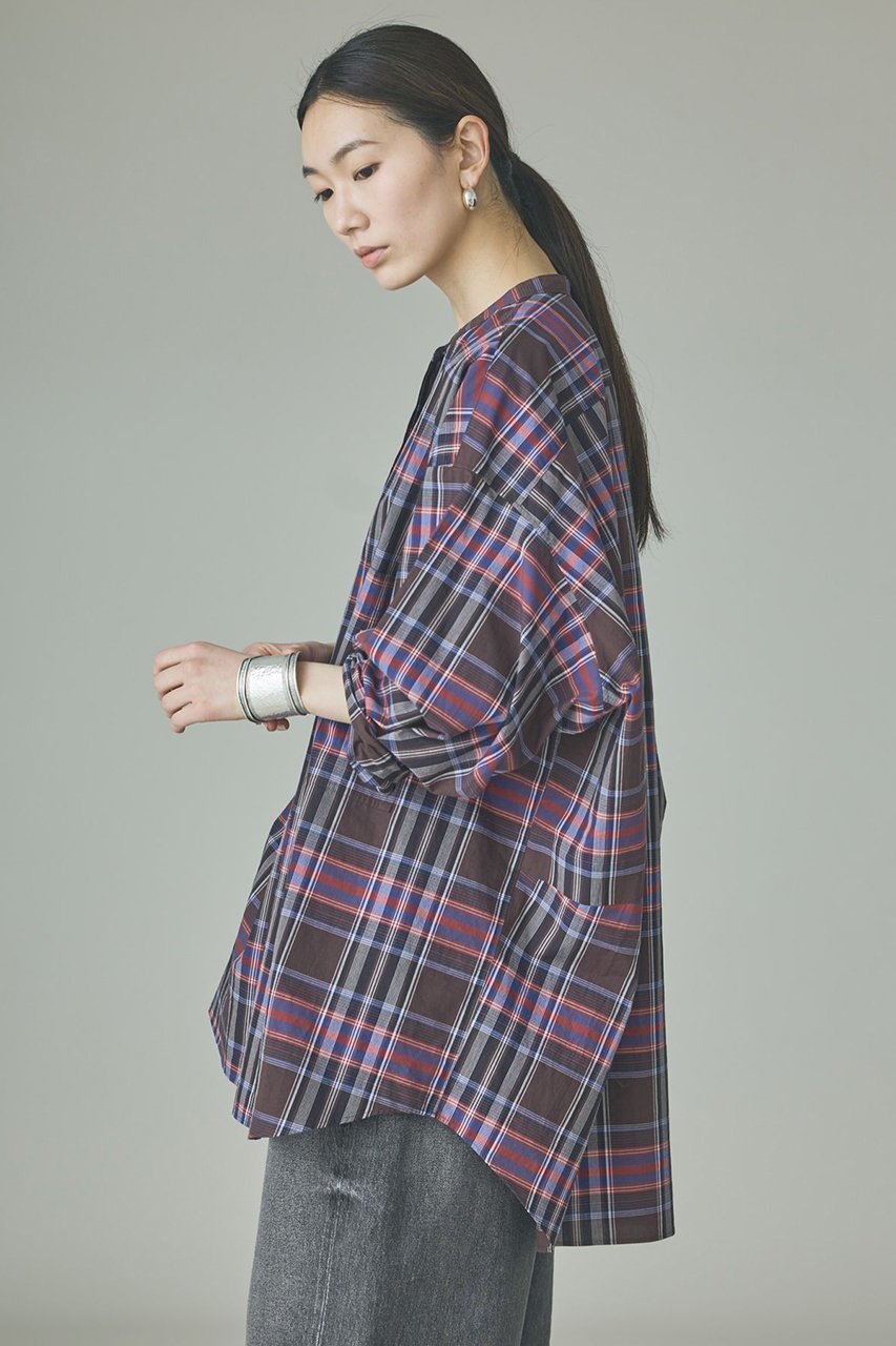 【カレンソロジー/Curensology】のコットンチェックビッグシャツ 人気、トレンドファッション・服の通販 founy(ファニー) 　ファッション　Fashion　レディースファッション　Fashion for Women　トップス・カットソー　Cut & Sew Tops　シャツ・ブラウス・オフィスカジュアル　Elegant Blouses & Button-Ups　おすすめ　Recommended / Our Picks　シンプル　Simple, Minimal　スリーブ　Sleeve, Long Sleeve / Short Sleeve　チェック　Check, Plaid, Tartan　フォルム　Silhouette, Form　ロング　Long, Long-Length　エレガント 上品　Elegant　新作・新入荷　New Arrivals / New In　other-2|ID: prp329100004942969 ipo3291000000037100458