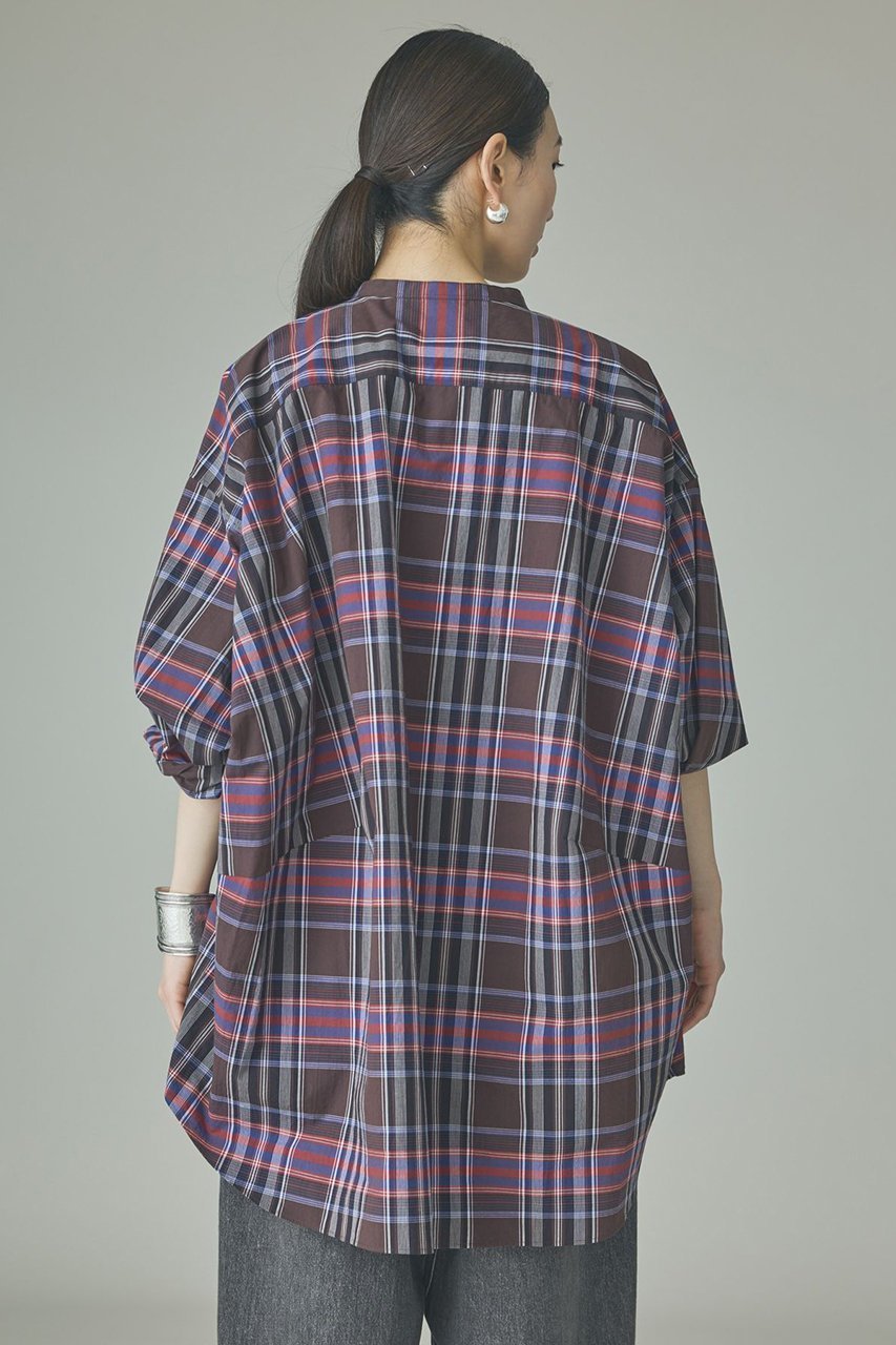 【カレンソロジー/Curensology】のコットンチェックビッグシャツ 人気、トレンドファッション・服の通販 founy(ファニー) 　ファッション　Fashion　レディースファッション　Fashion for Women　トップス・カットソー　Cut & Sew Tops　シャツ・ブラウス・オフィスカジュアル　Elegant Blouses & Button-Ups　おすすめ　Recommended / Our Picks　シンプル　Simple, Minimal　スリーブ　Sleeve, Long Sleeve / Short Sleeve　チェック　Check, Plaid, Tartan　フォルム　Silhouette, Form　ロング　Long, Long-Length　エレガント 上品　Elegant　新作・新入荷　New Arrivals / New In　other-3|ID: prp329100004942969 ipo3291000000037100459