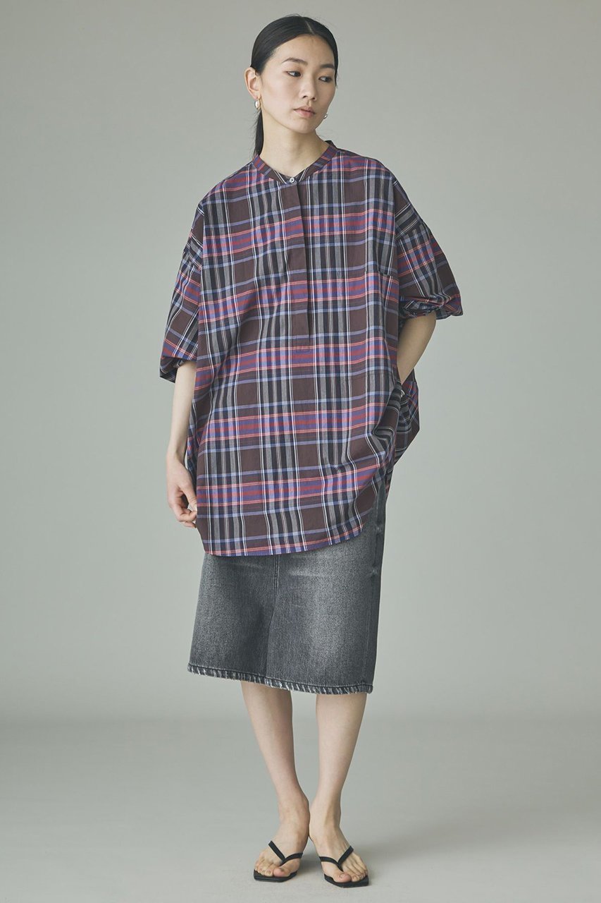 【カレンソロジー/Curensology】のコットンチェックビッグシャツ 人気、トレンドファッション・服の通販 founy(ファニー) 　ファッション　Fashion　レディースファッション　Fashion for Women　トップス・カットソー　Cut & Sew Tops　シャツ・ブラウス・オフィスカジュアル　Elegant Blouses & Button-Ups　おすすめ　Recommended / Our Picks　シンプル　Simple, Minimal　スリーブ　Sleeve, Long Sleeve / Short Sleeve　チェック　Check, Plaid, Tartan　フォルム　Silhouette, Form　ロング　Long, Long-Length　エレガント 上品　Elegant　新作・新入荷　New Arrivals / New In　other-4|ID: prp329100004942969 ipo3291000000037100460