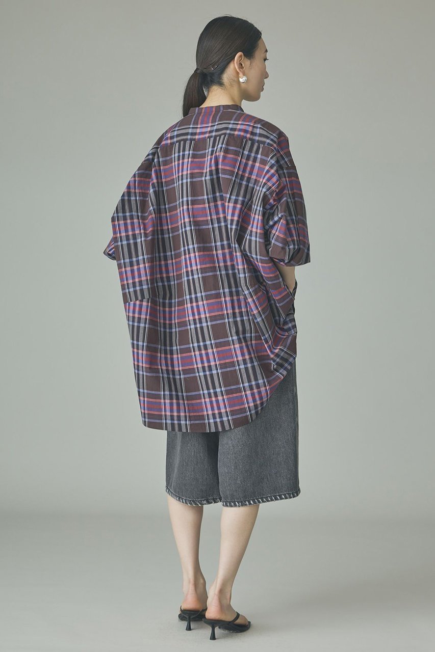 【カレンソロジー/Curensology】のコットンチェックビッグシャツ 人気、トレンドファッション・服の通販 founy(ファニー) 　ファッション　Fashion　レディースファッション　Fashion for Women　トップス・カットソー　Cut & Sew Tops　シャツ・ブラウス・オフィスカジュアル　Elegant Blouses & Button-Ups　おすすめ　Recommended / Our Picks　シンプル　Simple, Minimal　スリーブ　Sleeve, Long Sleeve / Short Sleeve　チェック　Check, Plaid, Tartan　フォルム　Silhouette, Form　ロング　Long, Long-Length　エレガント 上品　Elegant　新作・新入荷　New Arrivals / New In　other-6|ID: prp329100004942969 ipo3291000000037100462
