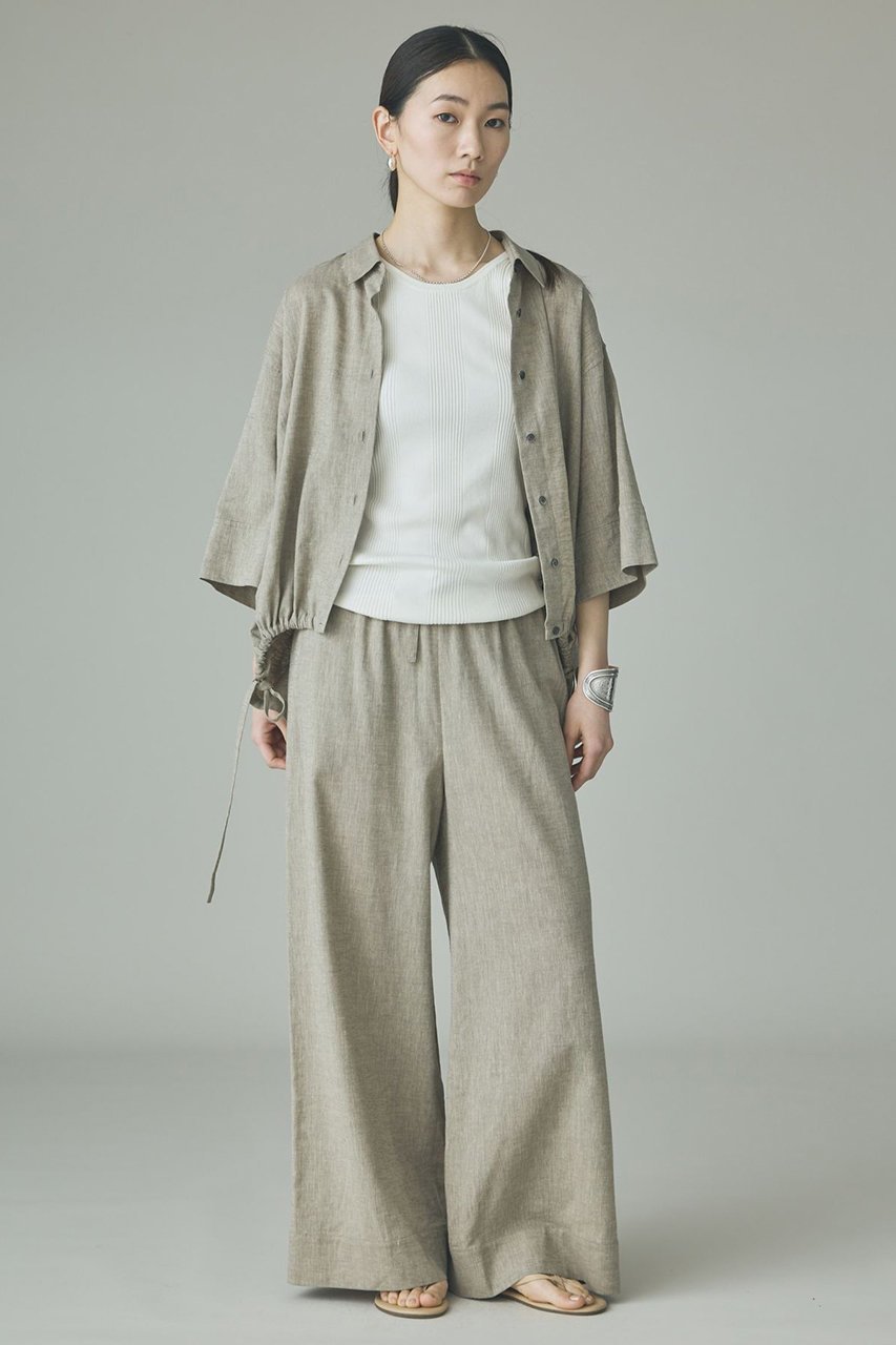 【カレンソロジー/Curensology】のリネンミックスドロストシャツ 人気、トレンドファッション・服の通販 founy(ファニー) 　ファッション　Fashion　レディースファッション　Fashion for Women　トップス・カットソー　Cut & Sew Tops　シャツ・ブラウス・オフィスカジュアル　Elegant Blouses & Button-Ups　おすすめ　Recommended / Our Picks　ショート　Short, Short Length　ストレッチ　Stretch, Stretchy Fabric　スリーブ　Sleeve, Long Sleeve / Short Sleeve　セットアップ　Set-Up, Coordinated Outfit　フィット　Fit, Slim Fit　リネン　Linen, Linen Fabric　人気　Popular, Best Seller　新作・新入荷　New Arrivals / New In　other-5|ID: prp329100004942970 ipo3291000000037100472