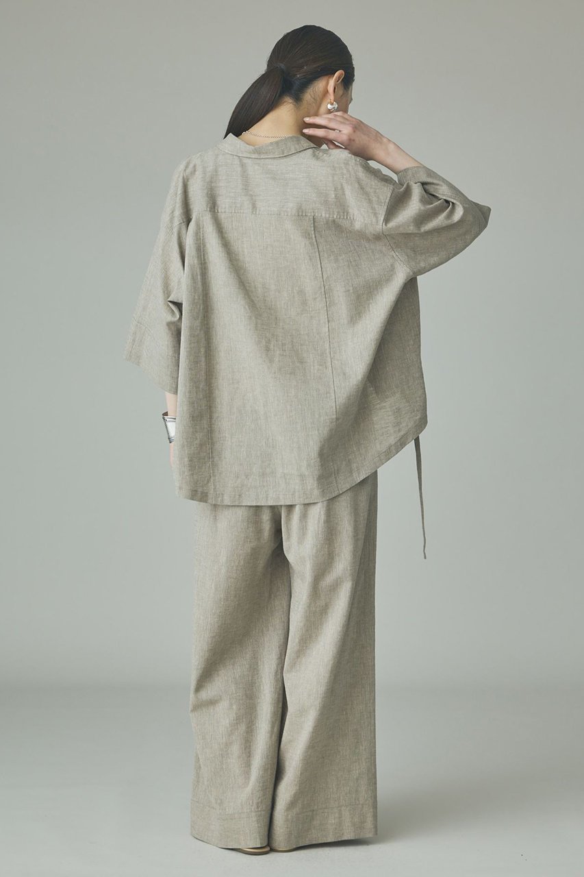 【カレンソロジー/Curensology】のリネンミックスドロストシャツ 人気、トレンドファッション・服の通販 founy(ファニー) 　ファッション　Fashion　レディースファッション　Fashion for Women　トップス・カットソー　Cut & Sew Tops　シャツ・ブラウス・オフィスカジュアル　Elegant Blouses & Button-Ups　おすすめ　Recommended / Our Picks　ショート　Short, Short Length　ストレッチ　Stretch, Stretchy Fabric　スリーブ　Sleeve, Long Sleeve / Short Sleeve　セットアップ　Set-Up, Coordinated Outfit　フィット　Fit, Slim Fit　リネン　Linen, Linen Fabric　人気　Popular, Best Seller　新作・新入荷　New Arrivals / New In　other-7|ID: prp329100004942970 ipo3291000000037100474