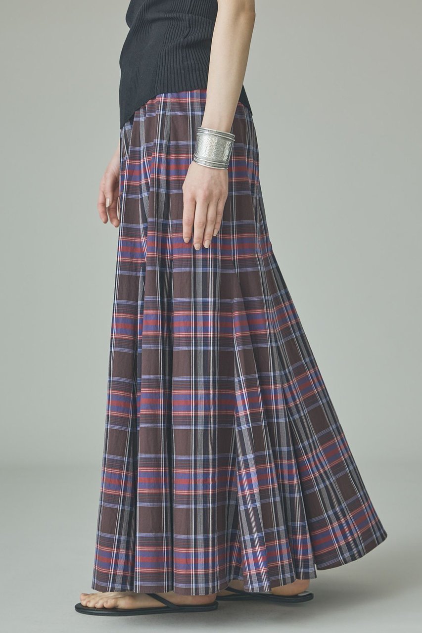 【カレンソロジー/Curensology】のコットンチェックスカート 人気、トレンドファッション・服の通販 founy(ファニー) 　ファッション　Fashion　レディースファッション　Fashion for Women　スカート　Skirts　ロングスカート　Long Skirts / Maxi & Midi Skirts　シンプル　Simple, Minimal　チェック　Check, Plaid, Tartan　バランス　Balance, Style Balance　マーメイド　Mermaid, Fishtail Silhouette　ロング　Long, Long-Length　エレガント 上品　Elegant　新作・新入荷　New Arrivals / New In　other-3|ID: prp329100004942972 ipo3291000000037100488
