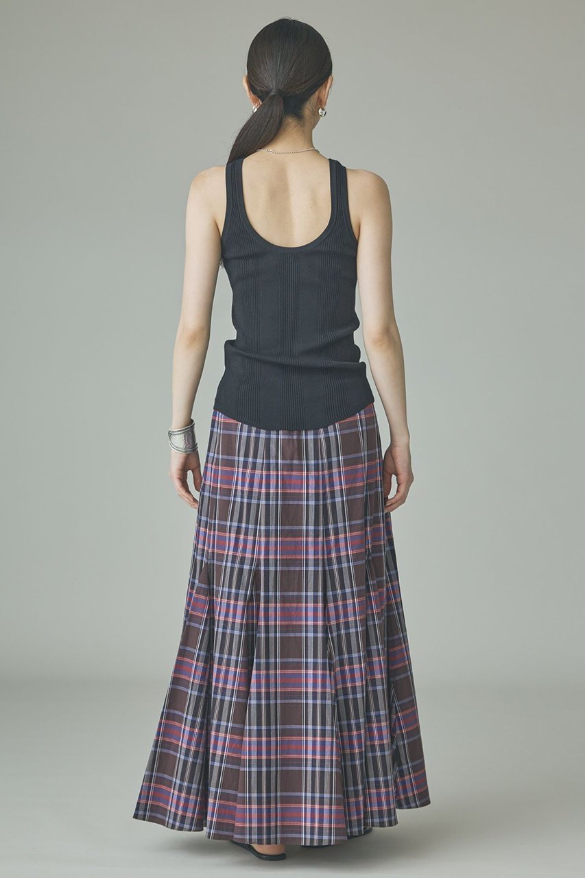 【カレンソロジー/Curensology】のコットンチェックスカート 人気、トレンドファッション・服の通販 founy(ファニー) 　ファッション　Fashion　レディースファッション　Fashion for Women　スカート　Skirts　ロングスカート　Long Skirts / Maxi & Midi Skirts　シンプル　Simple, Minimal　チェック　Check, Plaid, Tartan　バランス　Balance, Style Balance　マーメイド　Mermaid, Fishtail Silhouette　ロング　Long, Long-Length　エレガント 上品　Elegant　新作・新入荷　New Arrivals / New In　other-7|ID: prp329100004942972 ipo3291000000037100492