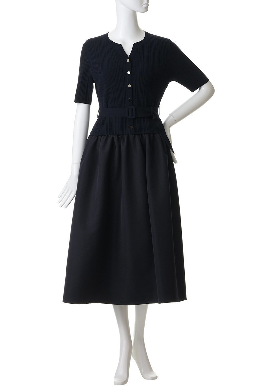 【アナイ/ANAYI】のグログランコンビベルト付ワンピース 人気、トレンドファッション・服の通販 founy(ファニー) 　ファッション　Fashion　レディースファッション　Fashion for Women　ワンピース　Dresses　チュニック　Tunic Tops & Dresses　ベルト&ウエストマーク　Belts & Waist Accessories　カーディガン　Cardigan, Knitwear　ジャケット　Jacket, Outerwear　チュニック　Tunic, Long Top　ドッキング　Docking, Mixed Material　フレア　Flare, Flared　新作・新入荷　New Arrivals / New In　other-2|ID: prp329100004942985 ipo3291000000037100581