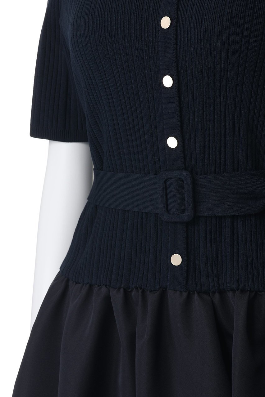 【アナイ/ANAYI】のグログランコンビベルト付ワンピース 人気、トレンドファッション・服の通販 founy(ファニー) 　ファッション　Fashion　レディースファッション　Fashion for Women　ワンピース　Dresses　チュニック　Tunic Tops & Dresses　ベルト&ウエストマーク　Belts & Waist Accessories　カーディガン　Cardigan, Knitwear　ジャケット　Jacket, Outerwear　チュニック　Tunic, Long Top　ドッキング　Docking, Mixed Material　フレア　Flare, Flared　新作・新入荷　New Arrivals / New In　other-5|ID: prp329100004942985 ipo3291000000037100584