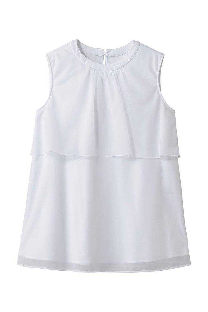 【アナイ/ANAYI】のトリコットオーガンレイヤードプルオーバー インテリア・キッズ・メンズ・レディースファッション・服の通販 founy(ファニー) https://founy.com/ ファッション Fashion レディースファッション Fashion for Women トップス・カットソー Cut & Sew Tops キャミソール&ノースリーブ Camisoles & Sleeveless Tops シャツ・ブラウス・オフィスカジュアル Elegant Blouses & Button-Ups ロングTシャツ・Tシャツ Longline T-Shirts & Tees カジュアルプルオーバー・ニットトップス Pullovers & Knit Tops / Casual Pullovers カットソー・ベーシックTシャツ Cut-and-Sewn Tops / Stretch Tees & Basics なめらか Smooth, Silky Texture インナー Innerwear オーガンジー Organza Fabric キャミソール Camisole, Spaghetti Strap Top シアー Sheer, See-Through ジャケット Jacket, Outerwear タンク Tank Top, Sleeveless Top フリル Frill, Ruffle 夏 Summer 新作・新入荷 New Arrivals / New In 春 Spring S/S・春夏 SS, Spring/Summer, Warm Season |ID: prp329100004942986 ipo3291000000037100585