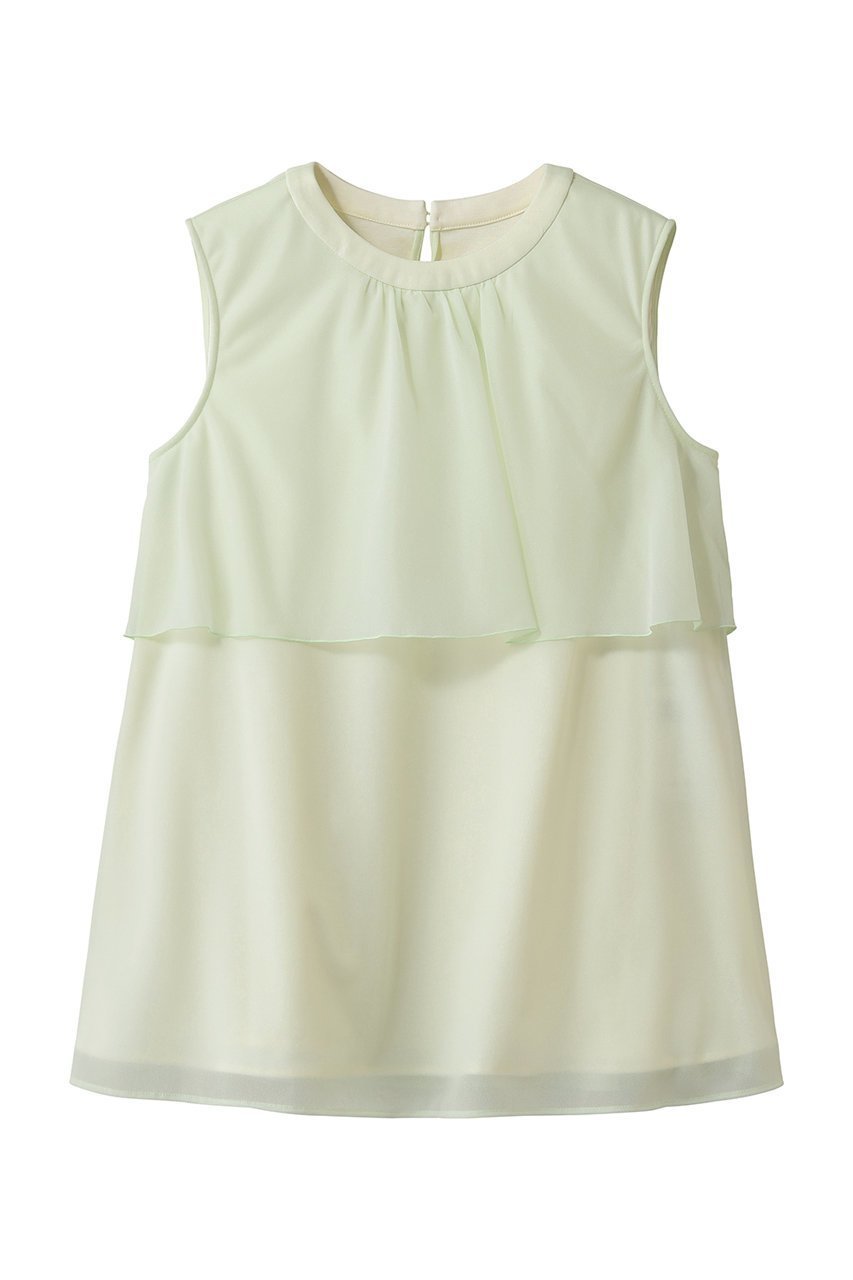 【アナイ/ANAYI】のトリコットオーガンレイヤードプルオーバー インテリア・キッズ・メンズ・レディースファッション・服の通販 founy(ファニー) 　ファッション　Fashion　レディースファッション　Fashion for Women　トップス・カットソー　Cut & Sew Tops　キャミソール&ノースリーブ　Camisoles & Sleeveless Tops　シャツ・ブラウス・オフィスカジュアル　Elegant Blouses & Button-Ups　ロングTシャツ・Tシャツ　Longline T-Shirts & Tees　カジュアルプルオーバー・ニットトップス　Pullovers & Knit Tops / Casual Pullovers　カットソー・ベーシックTシャツ　Cut-and-Sewn Tops / Stretch Tees & Basics　なめらか　Smooth, Silky Texture　インナー　Innerwear　オーガンジー　Organza Fabric　キャミソール　Camisole, Spaghetti Strap Top　シアー　Sheer, See-Through　ジャケット　Jacket, Outerwear　タンク　Tank Top, Sleeveless Top　フリル　Frill, Ruffle　夏　Summer　新作・新入荷　New Arrivals / New In　春　Spring　S/S・春夏　SS, Spring/Summer, Warm Season　イエロー|ID: prp329100004942986 ipo3291000000037100587