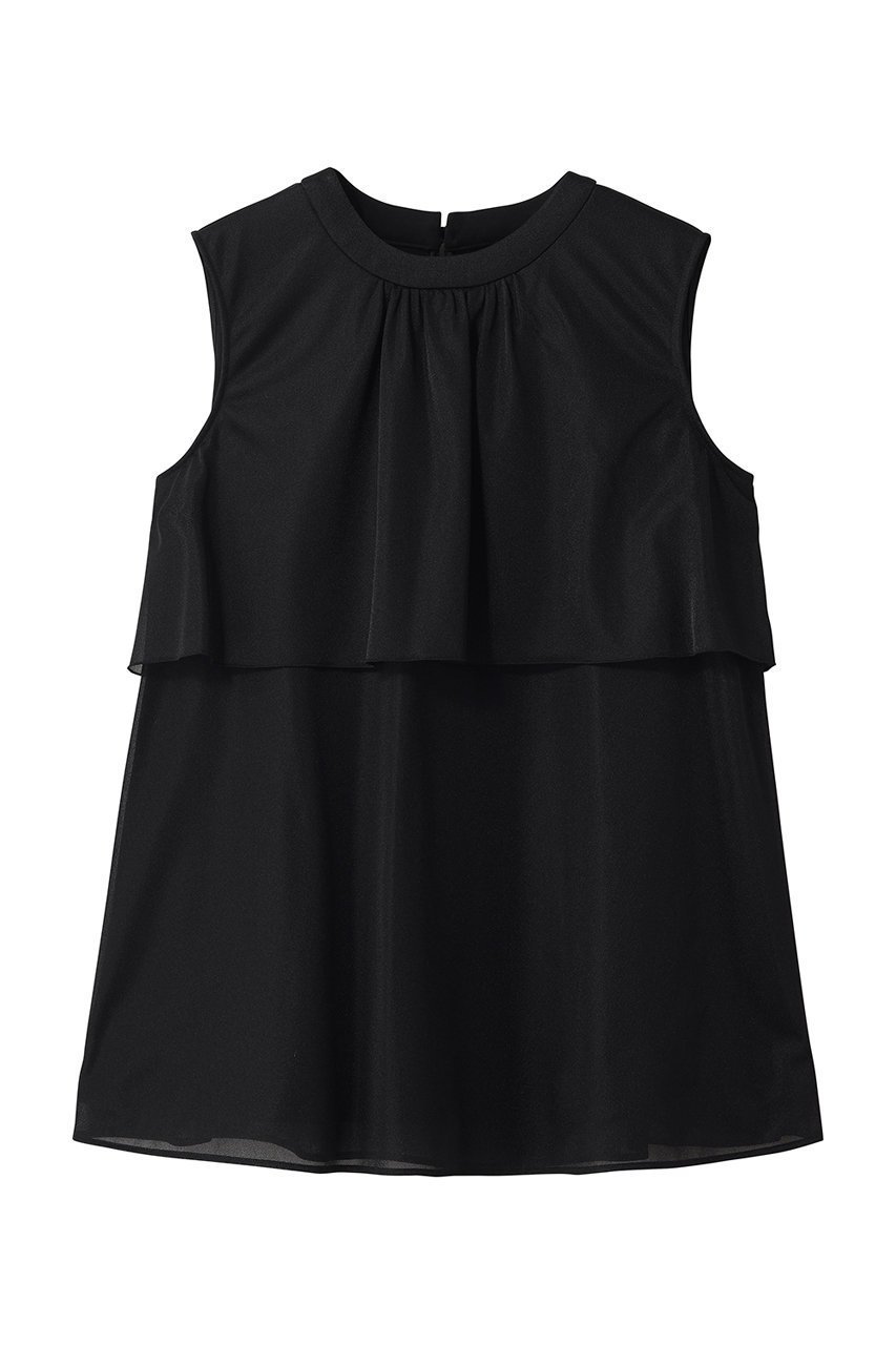 【アナイ/ANAYI】のトリコットオーガンレイヤードプルオーバー インテリア・キッズ・メンズ・レディースファッション・服の通販 founy(ファニー) 　ファッション　Fashion　レディースファッション　Fashion for Women　トップス・カットソー　Cut & Sew Tops　キャミソール&ノースリーブ　Camisoles & Sleeveless Tops　シャツ・ブラウス・オフィスカジュアル　Elegant Blouses & Button-Ups　ロングTシャツ・Tシャツ　Longline T-Shirts & Tees　カジュアルプルオーバー・ニットトップス　Pullovers & Knit Tops / Casual Pullovers　カットソー・ベーシックTシャツ　Cut-and-Sewn Tops / Stretch Tees & Basics　なめらか　Smooth, Silky Texture　インナー　Innerwear　オーガンジー　Organza Fabric　キャミソール　Camisole, Spaghetti Strap Top　シアー　Sheer, See-Through　ジャケット　Jacket, Outerwear　タンク　Tank Top, Sleeveless Top　フリル　Frill, Ruffle　夏　Summer　新作・新入荷　New Arrivals / New In　春　Spring　S/S・春夏　SS, Spring/Summer, Warm Season　ブラック|ID: prp329100004942986 ipo3291000000037100588