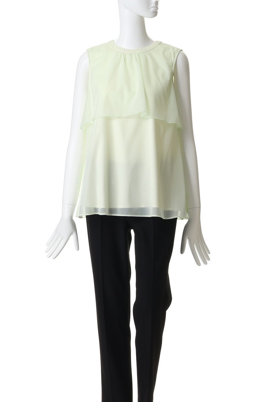 【アナイ/ANAYI】のトリコットオーガンレイヤードプルオーバー 人気、トレンドファッション・服の通販 founy(ファニー) 　ファッション　Fashion　レディースファッション　Fashion for Women　トップス・カットソー　Cut & Sew Tops　キャミソール&ノースリーブ　Camisoles & Sleeveless Tops　シャツ・ブラウス・オフィスカジュアル　Elegant Blouses & Button-Ups　ロングTシャツ・Tシャツ　Longline T-Shirts & Tees　カジュアルプルオーバー・ニットトップス　Pullovers & Knit Tops / Casual Pullovers　カットソー・ベーシックTシャツ　Cut-and-Sewn Tops / Stretch Tees & Basics　なめらか　Smooth, Silky Texture　インナー　Innerwear　オーガンジー　Organza Fabric　キャミソール　Camisole, Spaghetti Strap Top　シアー　Sheer, See-Through　ジャケット　Jacket, Outerwear　タンク　Tank Top, Sleeveless Top　フリル　Frill, Ruffle　夏　Summer　新作・新入荷　New Arrivals / New In　春　Spring　S/S・春夏　SS, Spring/Summer, Warm Season　other-2|ID: prp329100004942986 ipo3291000000037100589