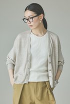 【カレンソロジー/Curensology】のリネンVネックカーディガン ライトグレー|ID: prp329100004942987 ipo3291000000037100595