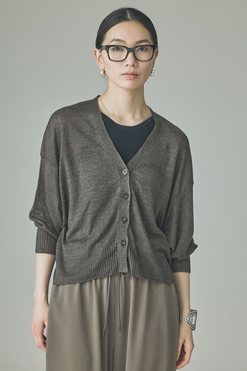 【カレンソロジー/Curensology】のリネンVネックカーディガン 人気、トレンドファッション・服の通販 founy(ファニー) 　ファッション　Fashion　レディースファッション　Fashion for Women　トップス・カットソー　Cut & Sew Tops　ニット　Knit Tops & Sweaters　カーディガン・羽織り　Layered Style Cardigans　Vネックトップス　V-Neck Tops / V-Cut Neckline Shirts　おすすめ　Recommended / Our Picks　カーディガン　Cardigan, Knitwear　キャミソール　Camisole, Spaghetti Strap Top　タンク　Tank Top, Sleeveless Top　バランス　Balance, Style Balance　ホールガーメント　WholeGarment, Seamless Knit　リネン　Linen, Linen Fabric　リラックス　Relax, Relaxed Fit　ワイド　Wide, Wide Fit　新作・新入荷　New Arrivals / New In　日本製　Made In Japan　other-2|ID: prp329100004942987 ipo3291000000037100597