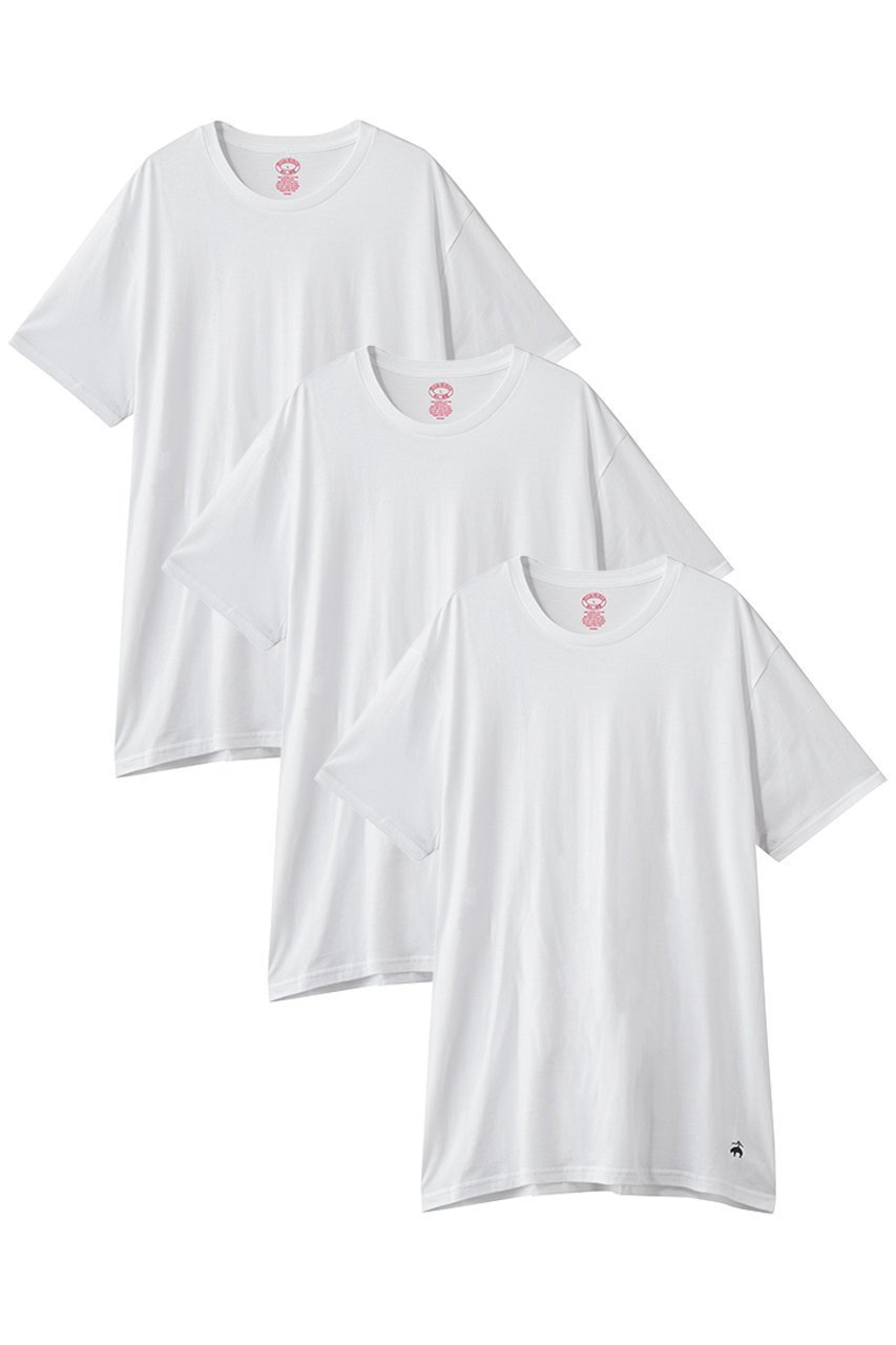 【ブルックス ブラザーズ/Brooks Brothers / MEN】の【MEN】スーピマコットン GFロゴ 3パック クルーネックTシャツ Traditional Fit インテリア・キッズ・メンズ・レディースファッション・服の通販 founy(ファニー) 　ファッション　Fashion　メンズファッション　Fashion for Men　トップス・カットソー　Cut & Sew Tops　メンズシャツ　Shirts　おすすめ　Recommended / Our Picks　なめらか　Smooth, Silky Texture　アンダー　Underwear Essentials　ショート　Short, Short Length　シンプル　Simple, Minimal　スリーブ　Sleeve, Long Sleeve / Short Sleeve　プリント　Print, Printed Pattern　定番　Standard, Basic Item　新作・新入荷　New Arrivals / New In　ホワイト|ID: prp329100004943001 ipo3291000000037100708