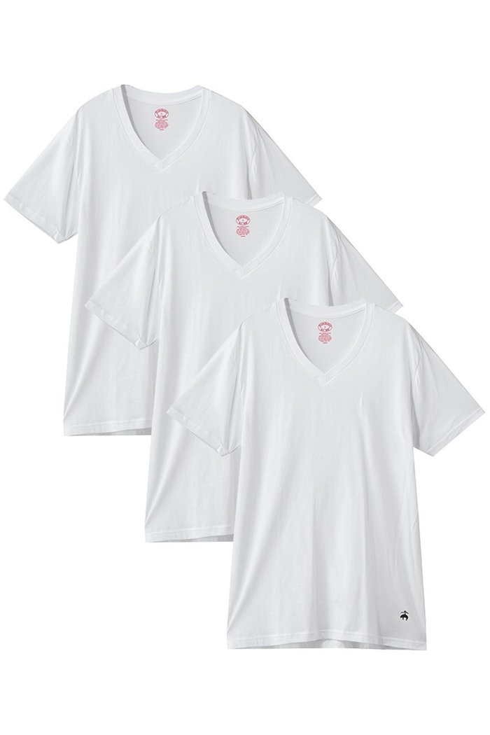【ブルックス ブラザーズ/Brooks Brothers / MEN】の【MEN】スーピマコットン GFロゴ 3パック VネックTシャツ Traditional Fit インテリア・キッズ・メンズ・レディースファッション・服の通販 founy(ファニー) https://founy.com/ ファッション Fashion メンズファッション Fashion for Men トップス・カットソー Cut & Sew Tops メンズシャツ Shirts おすすめ Recommended / Our Picks なめらか Smooth, Silky Texture アンダー Underwear Essentials ショート Short, Short Length シンプル Simple, Minimal スリーブ Sleeve, Long Sleeve / Short Sleeve プリント Print, Printed Pattern 新作・新入荷 New Arrivals / New In |ID: prp329100004943002 ipo3291000000037100713